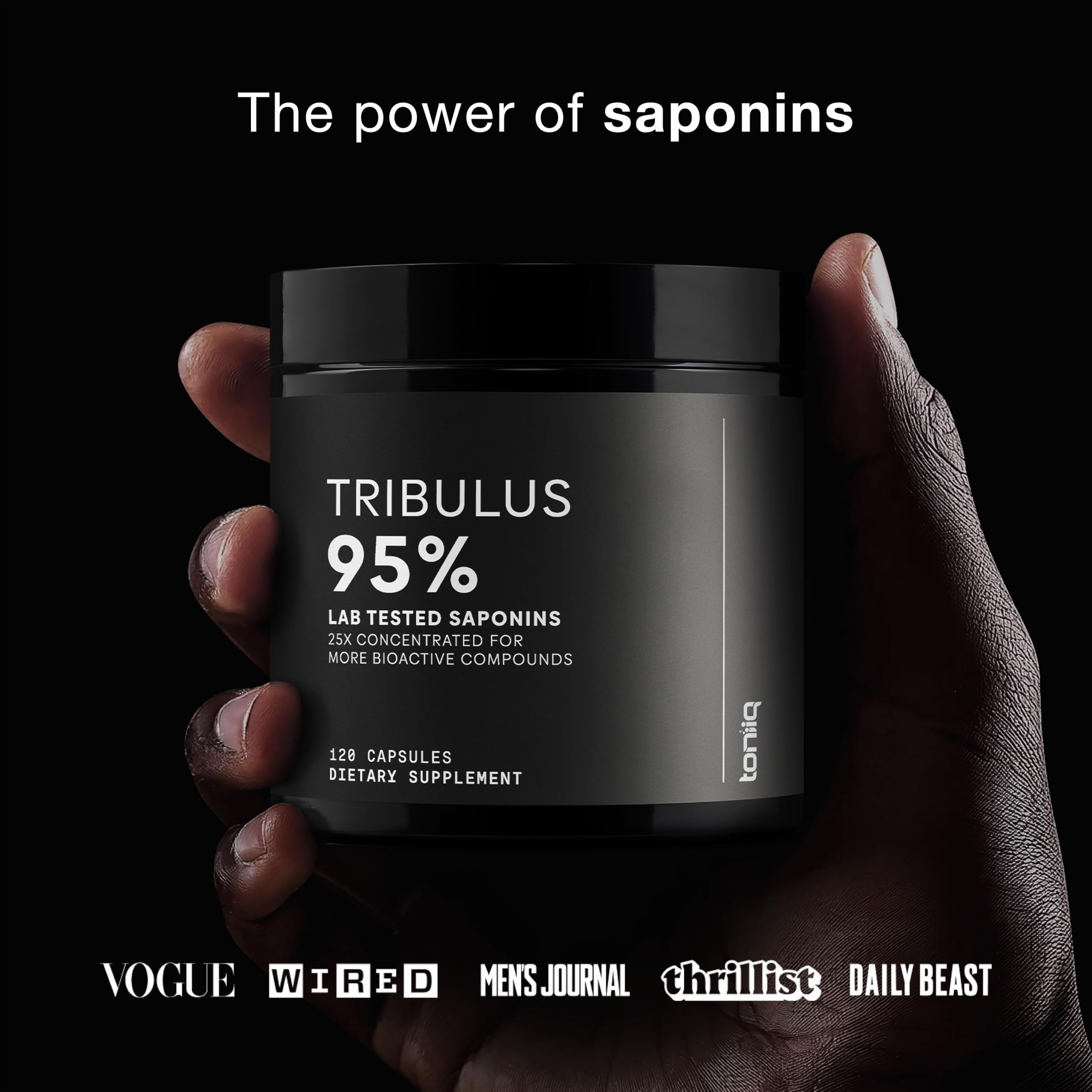 Toniiq Tribulus Terrestris for Men - Ultra High Potency 25:1 Extract with 95% Saponins - 1300mg Pure & Concentrated Formula - Third-Party Lab Tested for Purity & Quality - 120 Capsules Toniiq Au supplements