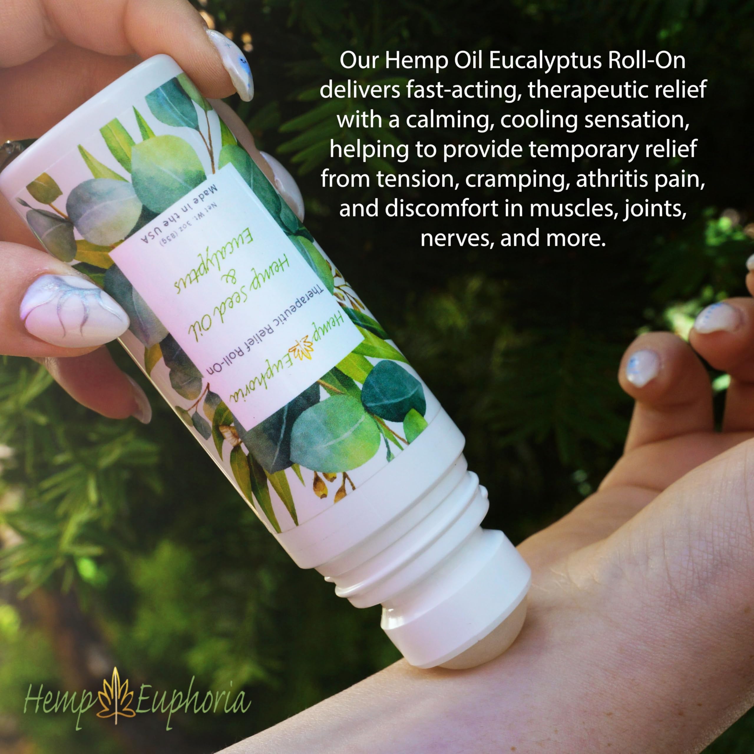 Hemp Seed Oil and Eucalyptus Joint & Muscle Discomfort Relief Roll-On Gel | USDA Certified Organic Hemp Seed Oil, Helps Relieve Sore or Tight Muscles Hemp Euphoria Au supplements
