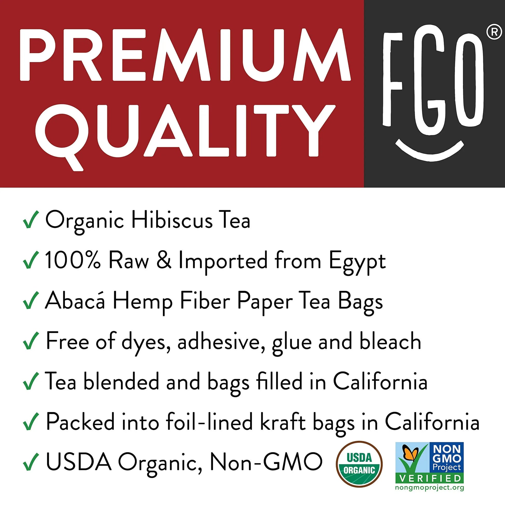 FGO Organic Hibiscus Tea, Eco-Conscious Tea Bags, 100 Count, Packaging May Vary FGO Au supplements