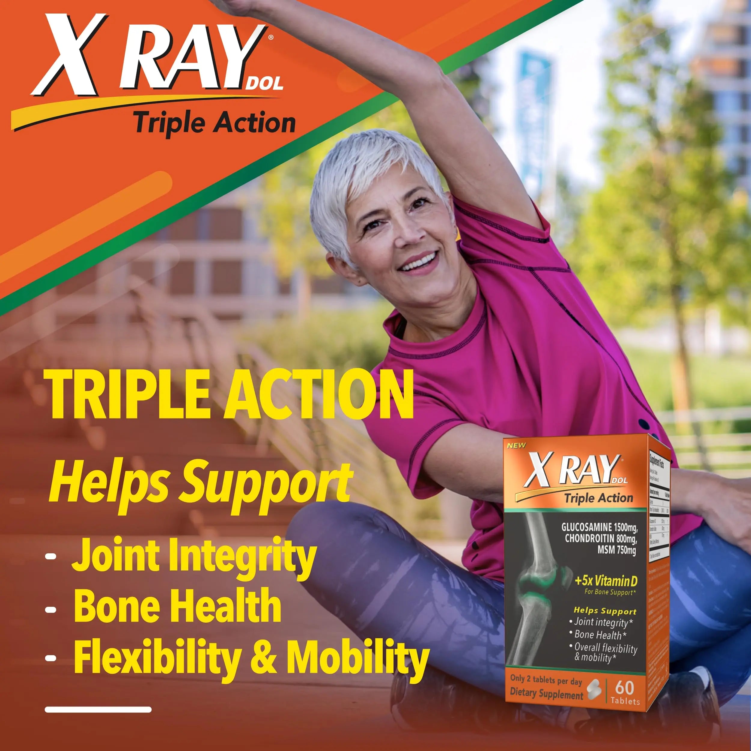 X Ray Dol Triple Action Joint Health Supplement, with 5X Vitamin D, Glucosamine 1500mg X Ray Dol Au supplements