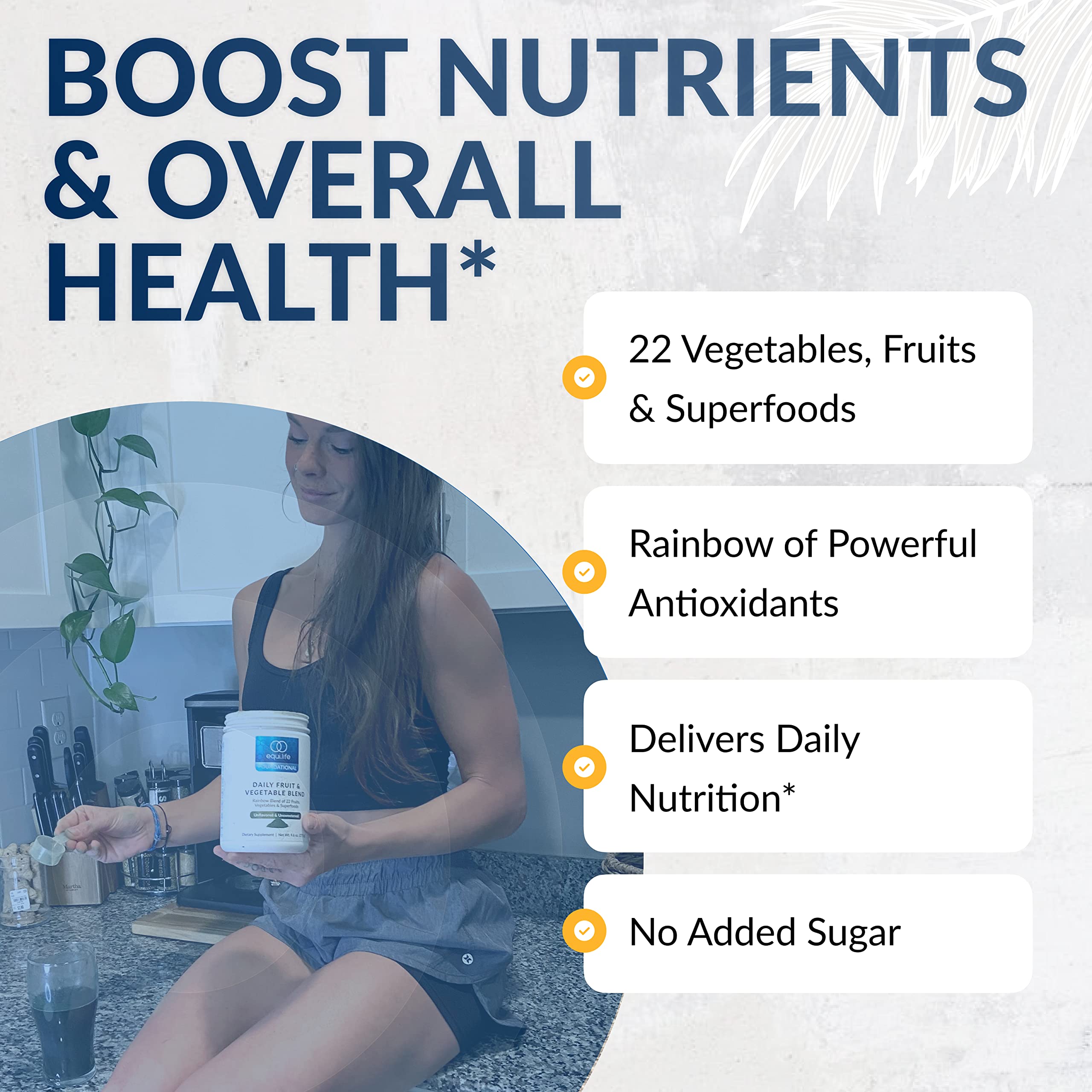 Equilife Daily Fruit & Vegetable Blend, Superfood Antioxidant Supplement, Crisp Apple Flavor with Vitamin C, Fiber, and 9 Essential Amino Acids, Supports Energy, Low Sugar, Vegan, 30 Servings Tub Equilife Au supplements