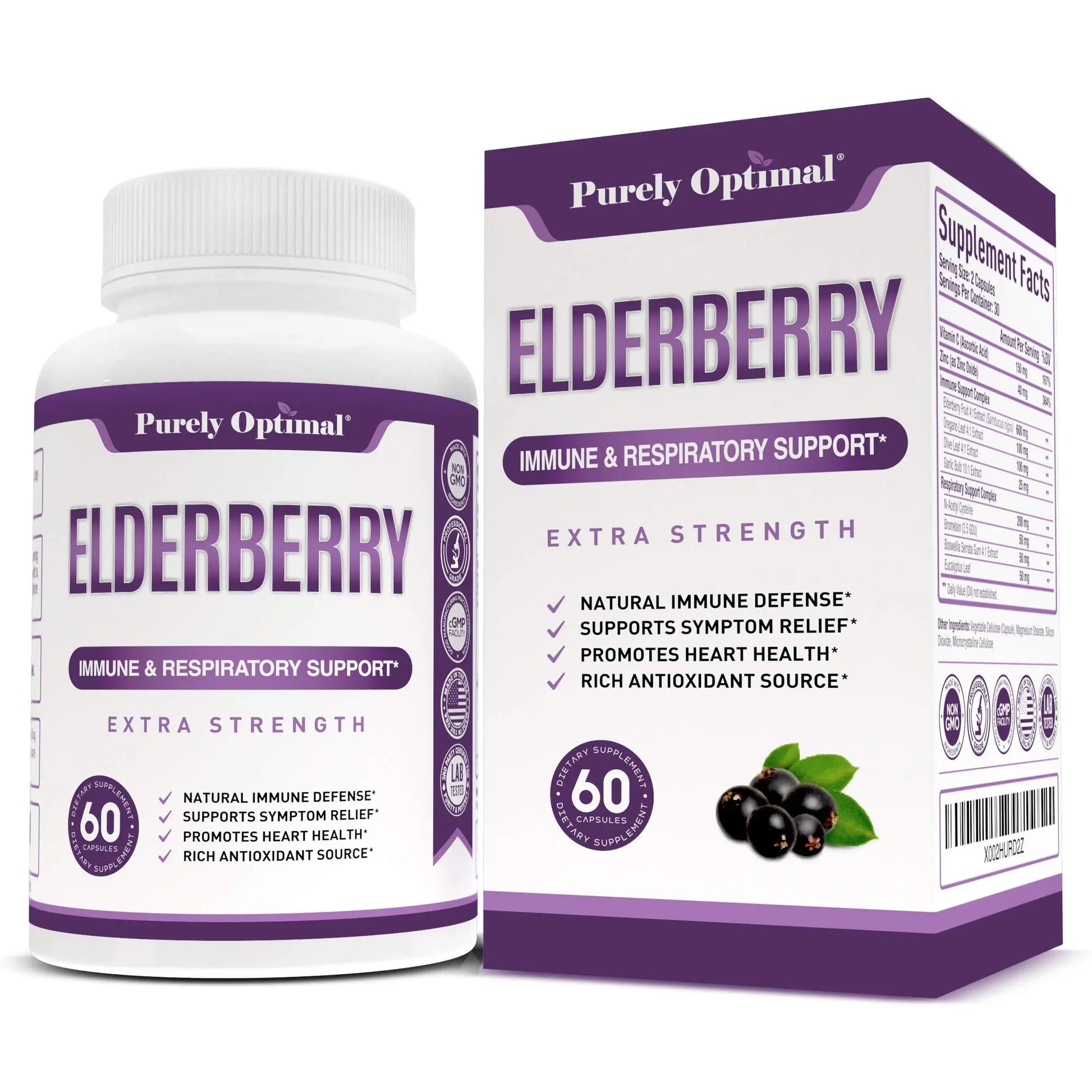 Purely Optimal Premium Black Elderberry Capsules - Sambucus Elderberry Pills for Adults Purely Optimal Au supplements
