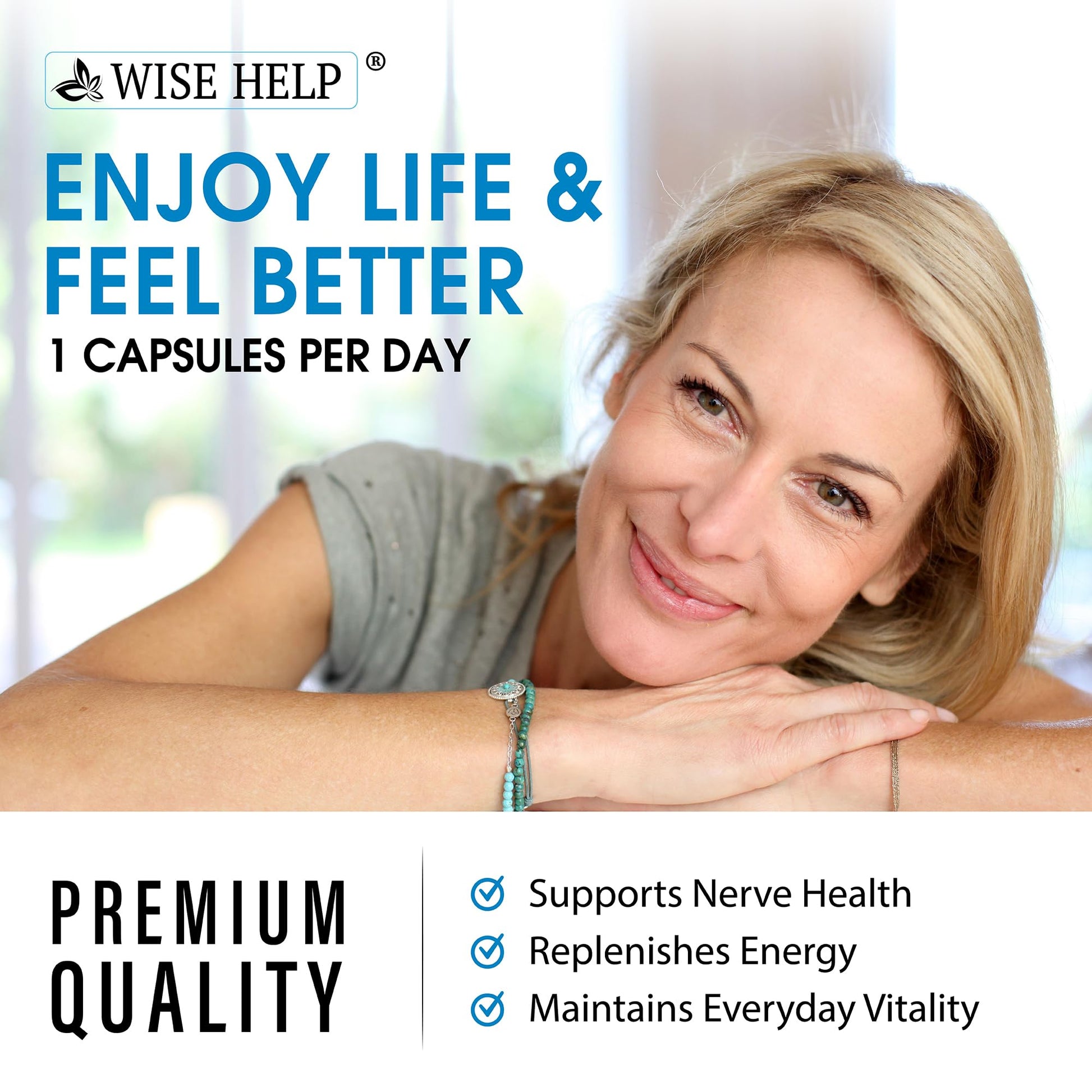 Neuropathy Support Natural Nerve Discomfort Relief - Made in USA - Nerve Antioxidant for Trigeminal Neuralgia, Diabetic & Peripheral Neuropathy - Hands, Neck, Feet & Toes Treatment Formula - Pack of 2 WISEHELP Au supplements