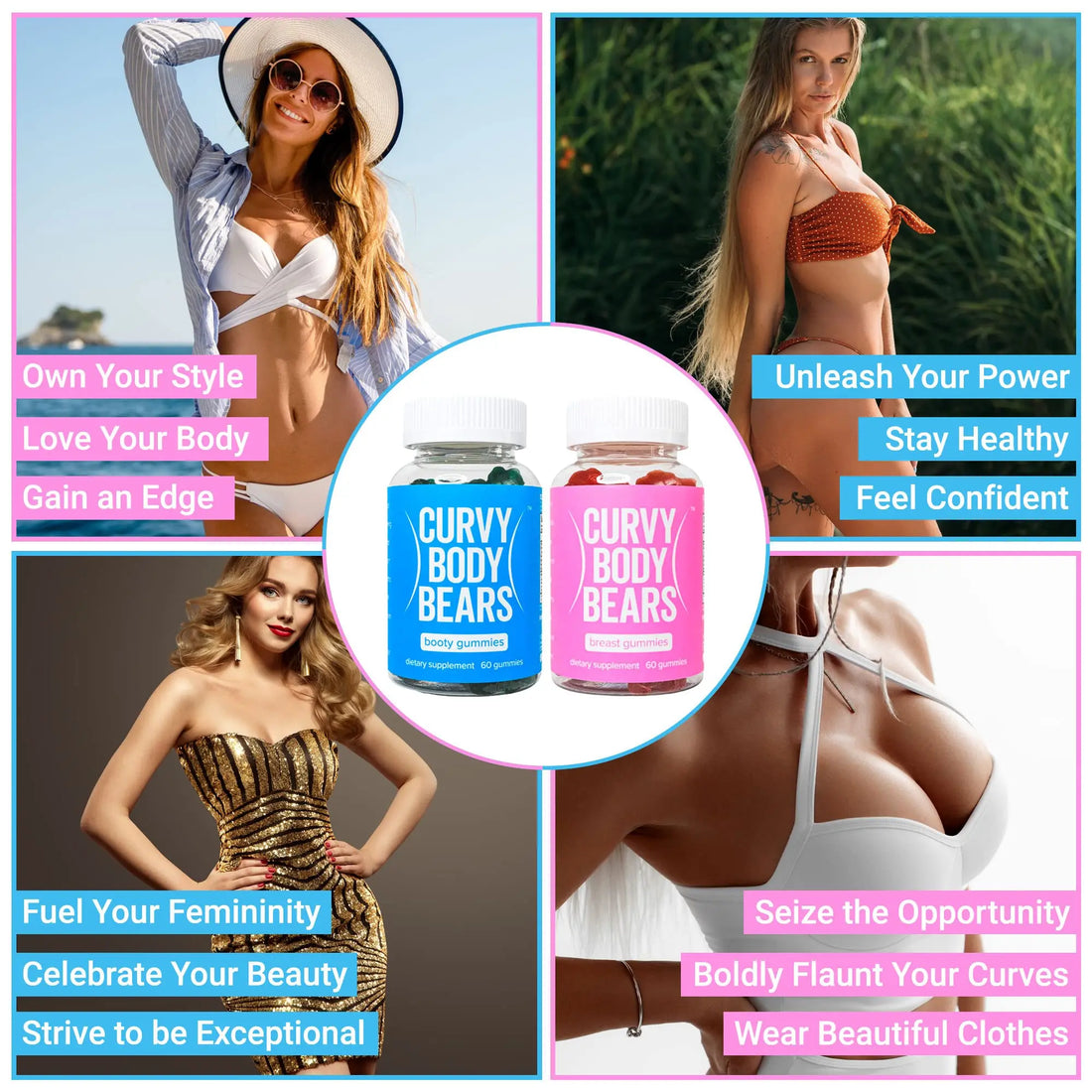 Curvy Body Bears Gummies Combo Pack - Chest and Bum Gummies - Workout Aid Curvy Body Bears Au supplements