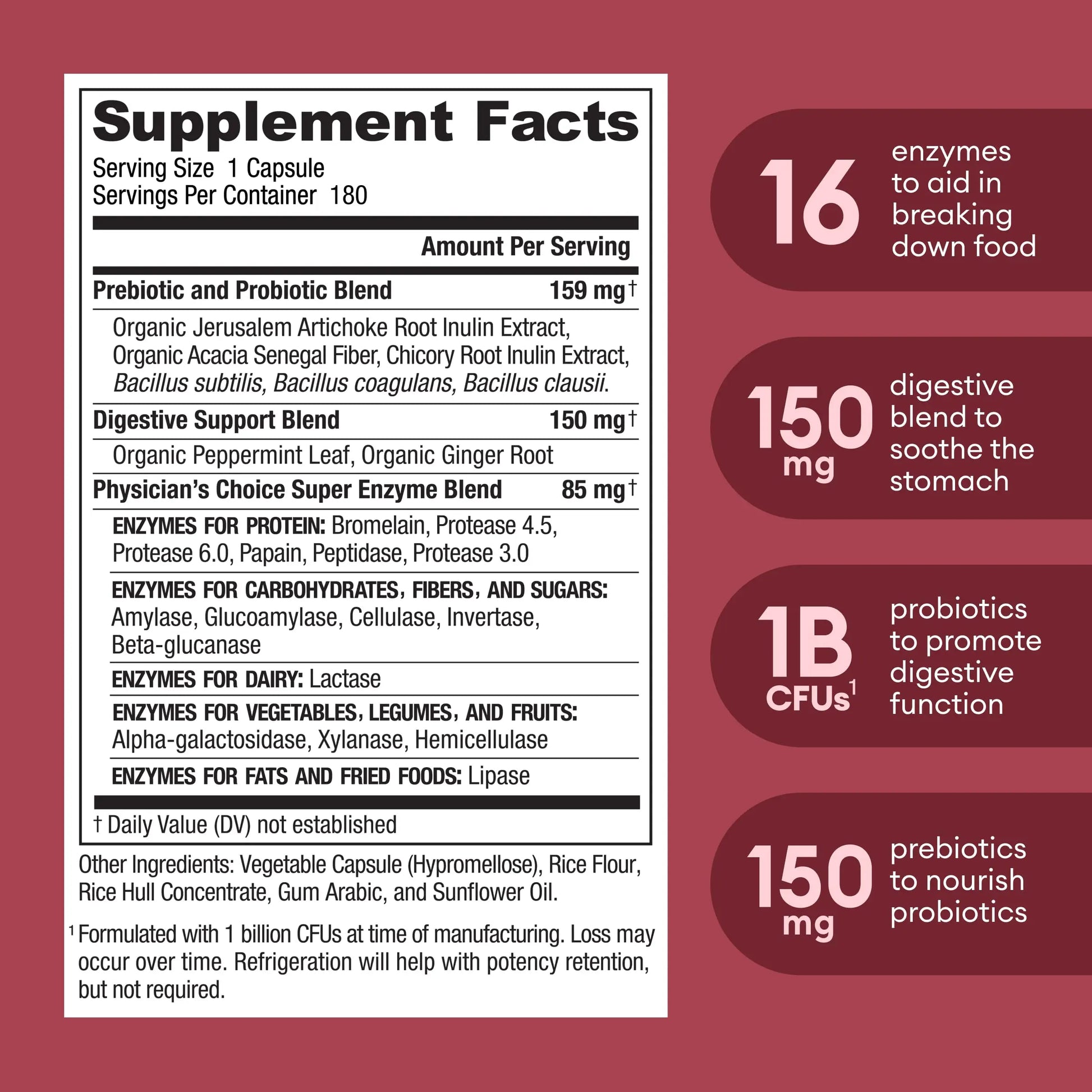 Physician's CHOICE Digestive Enzymes - Multi Enzymes, Bromelain, Organic Prebiotics Physician's CHOICE Au supplements
