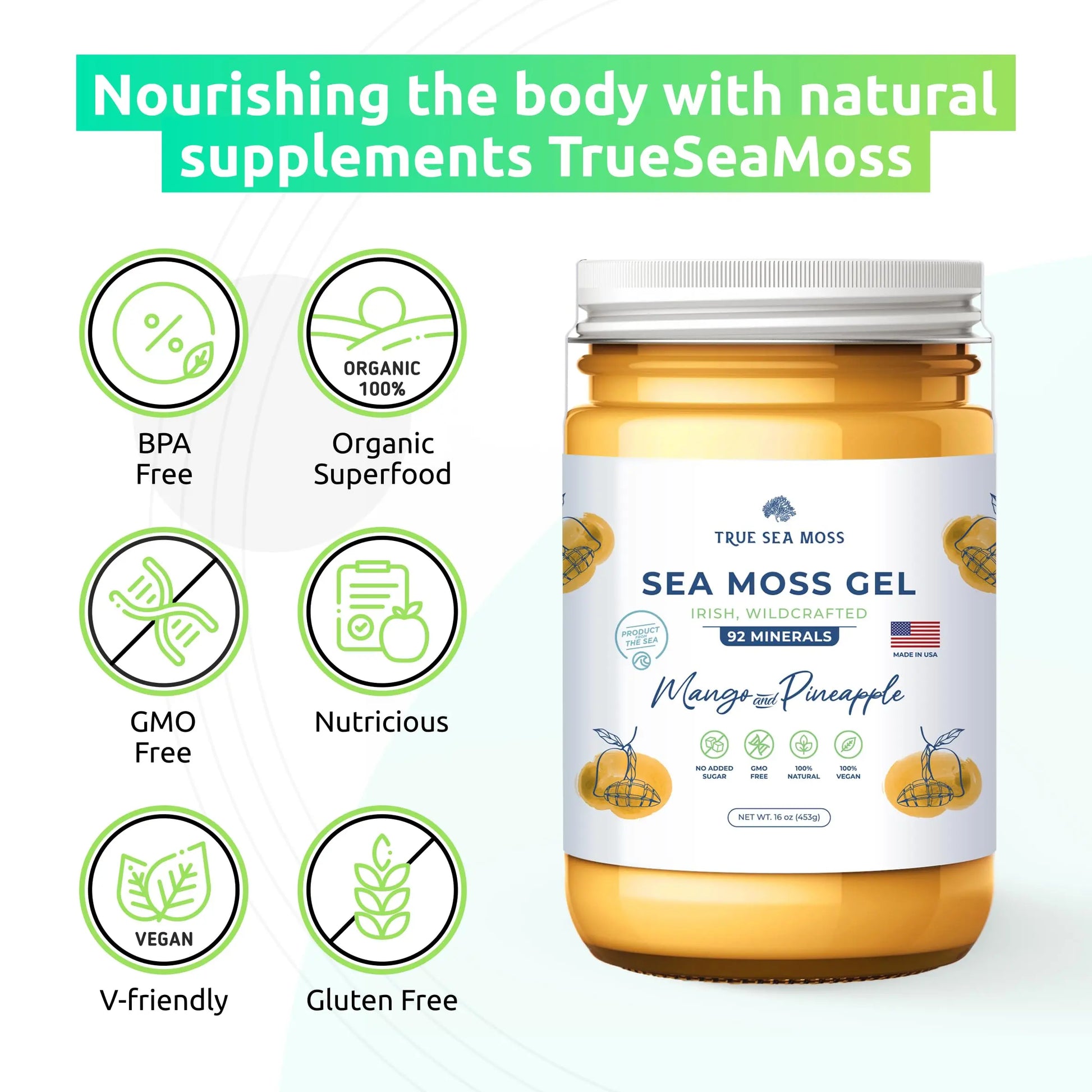 TrueSeaMoss Wildcrafted Irish Sea Moss Gel – Nutritious Organic Raw Seamoss Rich TrueSeaMoss Au supplements