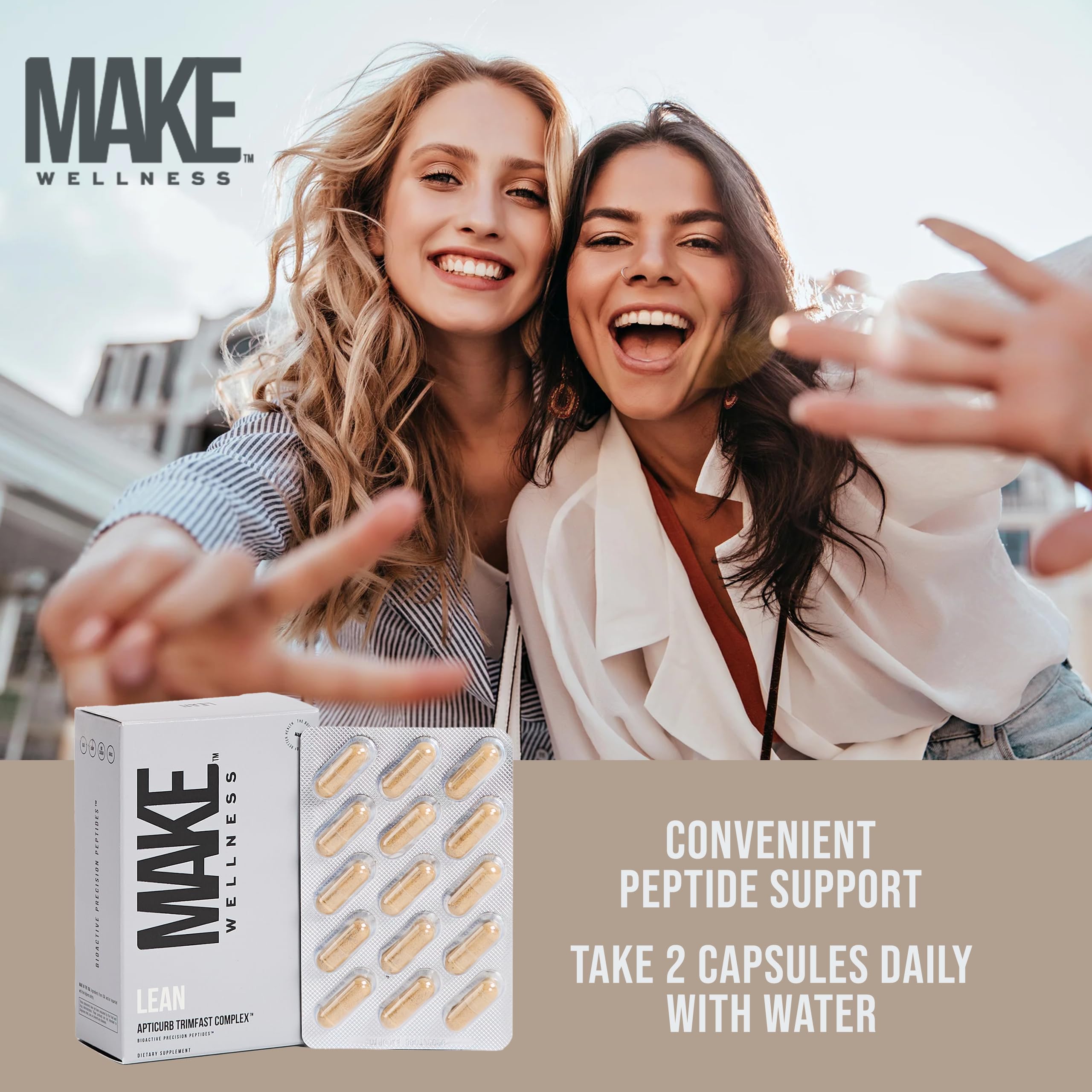 Make Wellness Lean Peptide Supplement | Supports Overall Wellness, Normal Muscle Health & Active Lifestyles | Bioactive Peptide Blend | Clean, Non-GMO Formula | 30 Servings for Daily Nutrition Make Wellness Au supplements