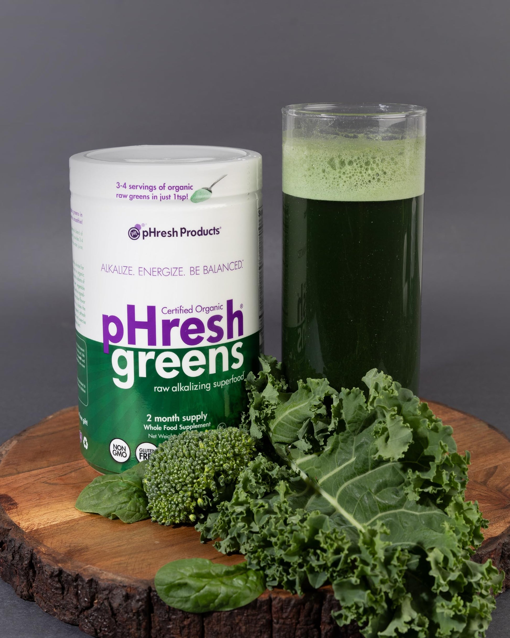 pHresh - Greens Raw Alkalizing Superfood Greens Powder - 2 Month Supply - Vegan, Kosher, Gluten Free - Natural Enzymes, Nutrients - Approved for Intermittent Fasting - 10 oz Phresh Products Au supplements