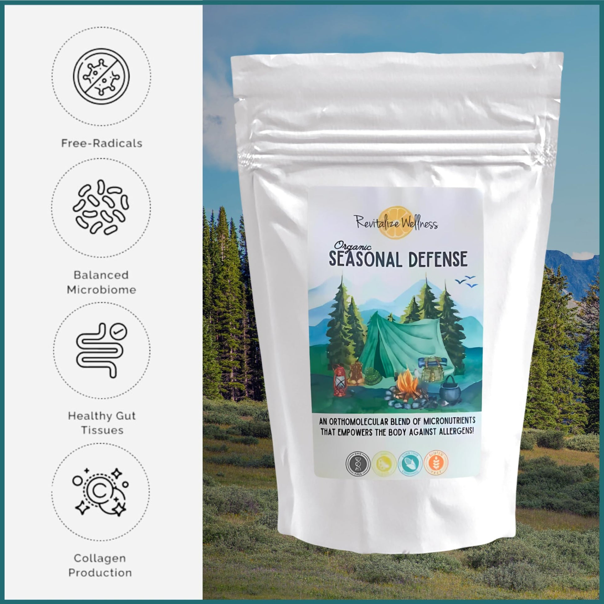 Revitalize Wellness Organic Seasonal Defense Powder Formerly Allergy Defense | Bromelain, Vitamin B3, Vitamin C, Quercetin, and NAC | No Sugar Added | Fruit Punch Flavor | 30 Servings Revitalize Wellness Au supplements
