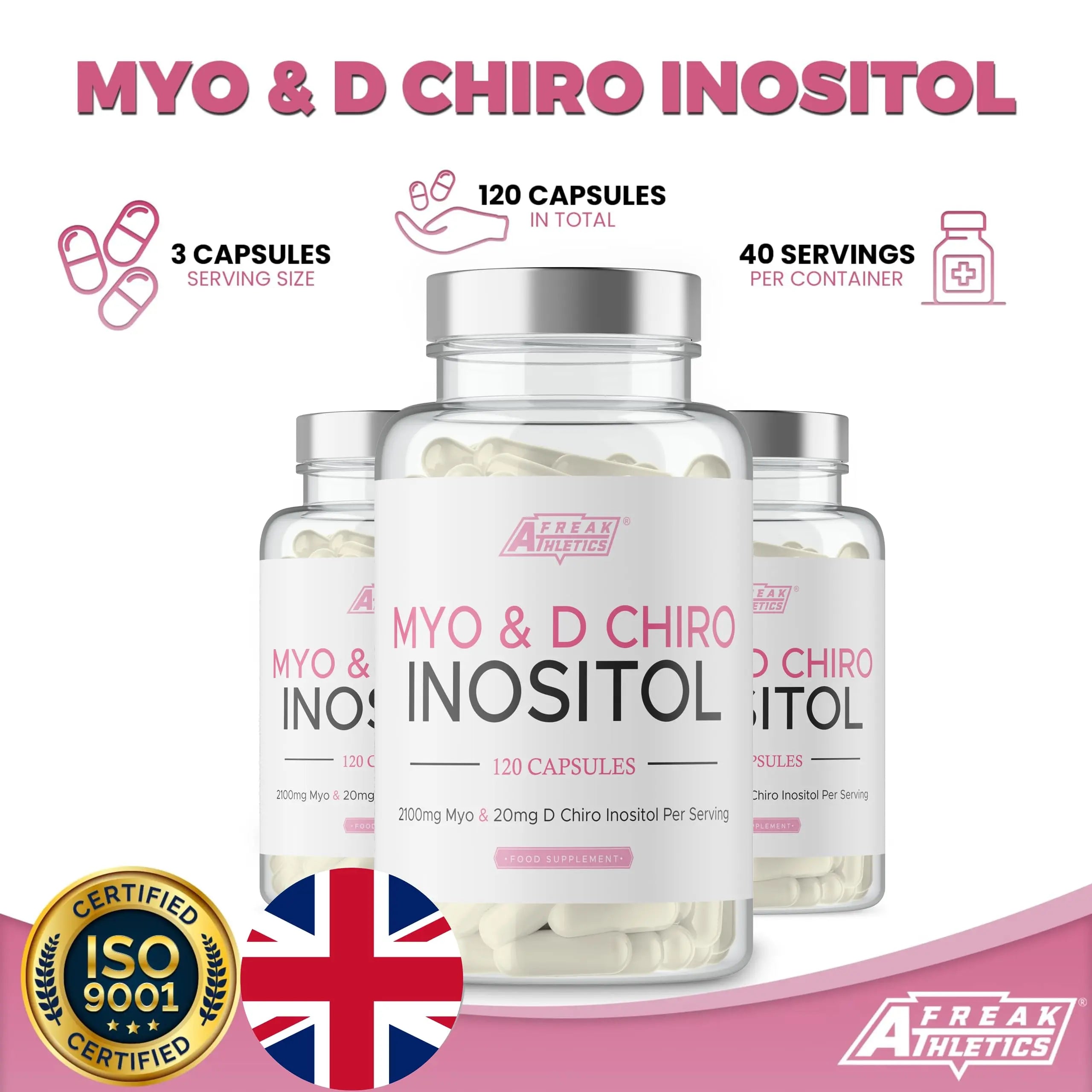 Myo-Inositol & D Chiro Inositol - Supports Women with PCOS -120 Capsules - Promotes Freak Athletics Au supplements