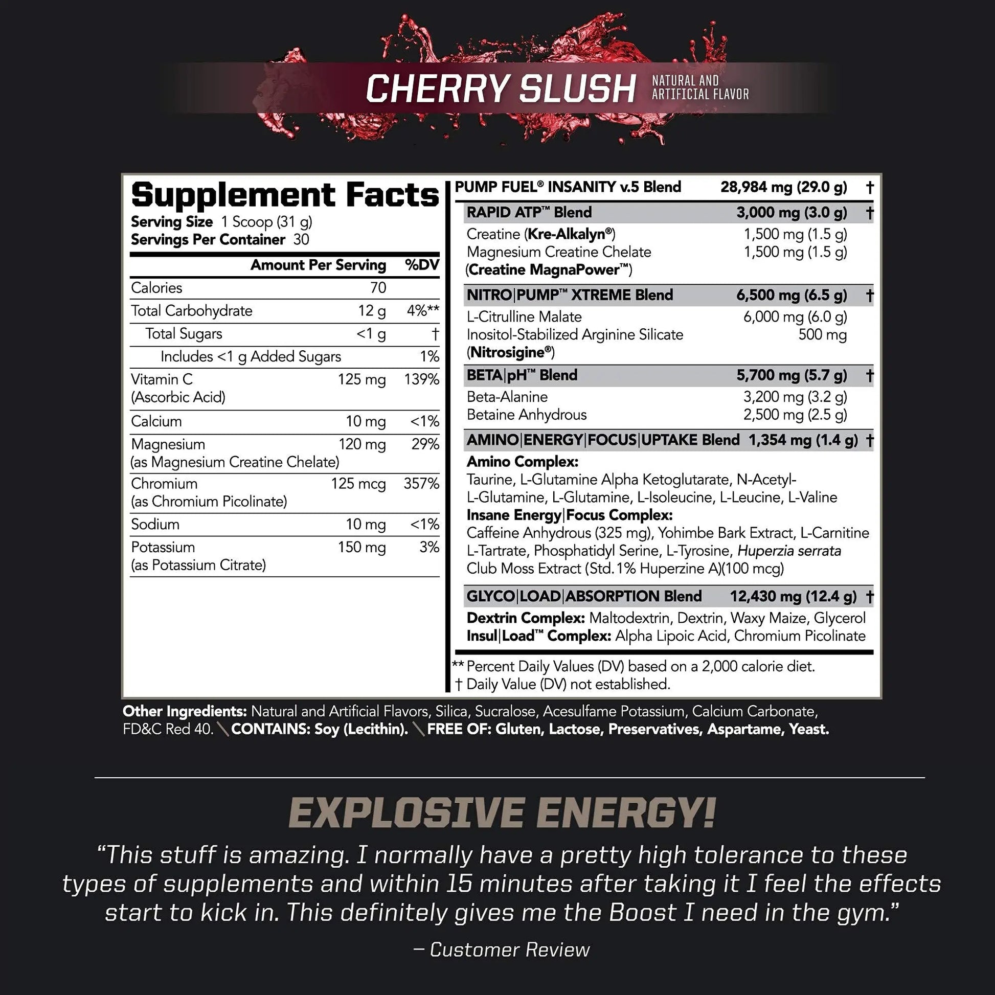 PMD Sports Ultra Pump Fuel Insanity - Pre Workout – Cherry Slush (30 Servings) PMD Au supplements