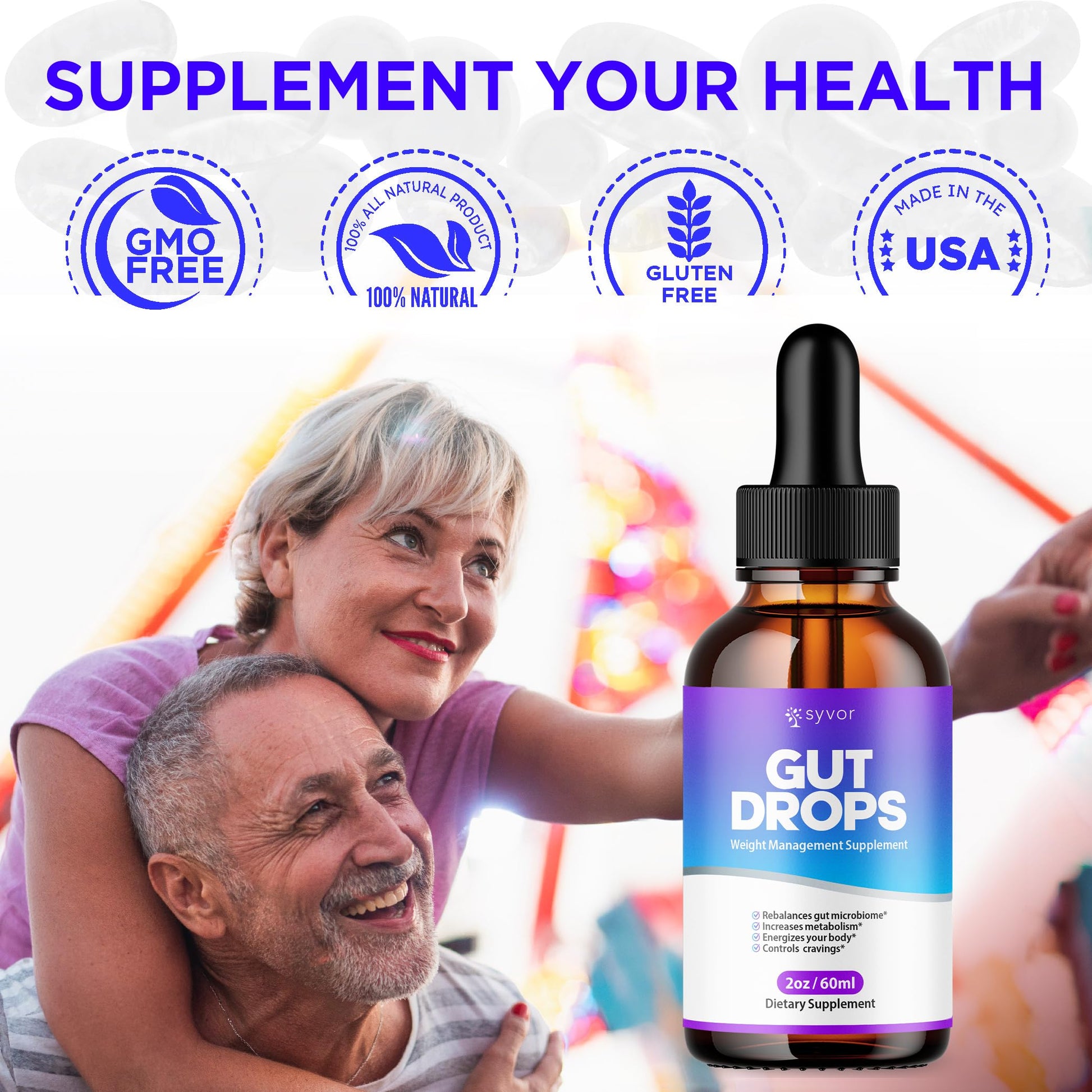 Gut Drops, Official Gut Drops Liquid Supplement Advanced All Natural Vitamin Formula, GutDrop Maximum Strength Biome Support for Health Energy and Wellness Support for Men and Women (30 Servings) Syvor Au supplements