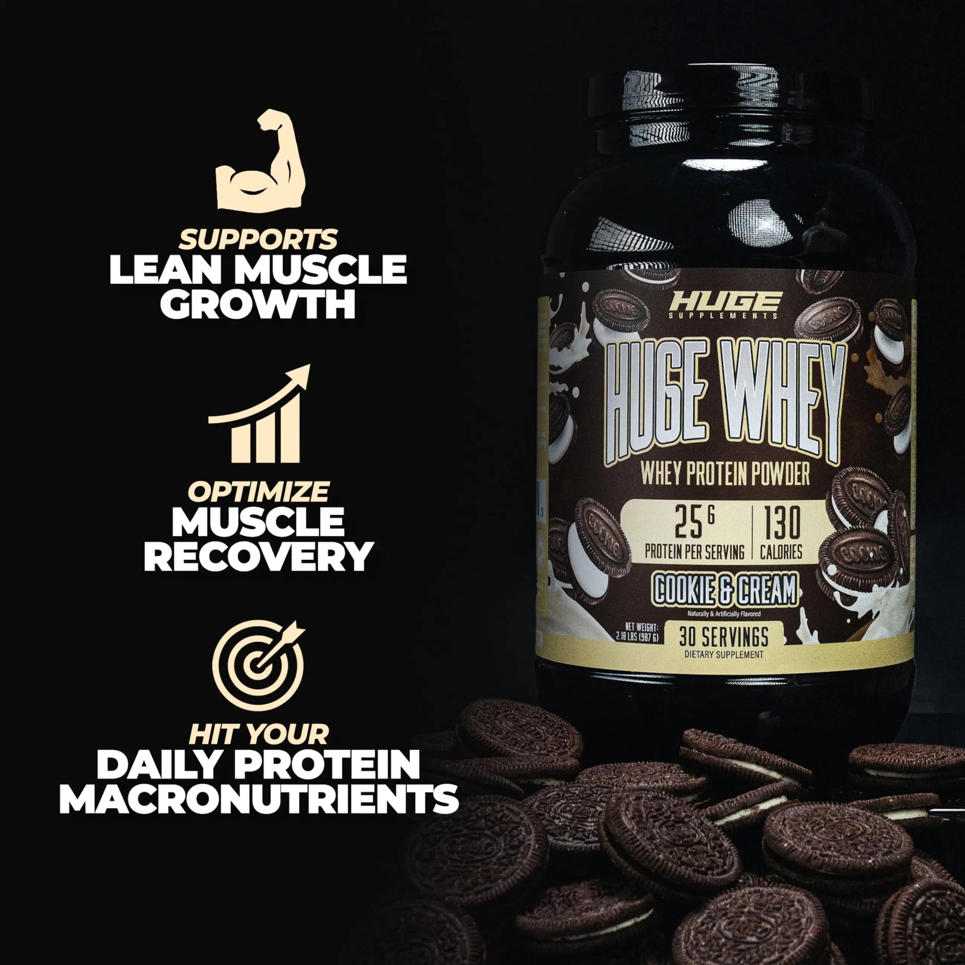Huge Supplements Whey Protein Concentrate Powder, 25g Protein Per Serving, 5g BCAA Huge Supplements Au supplements