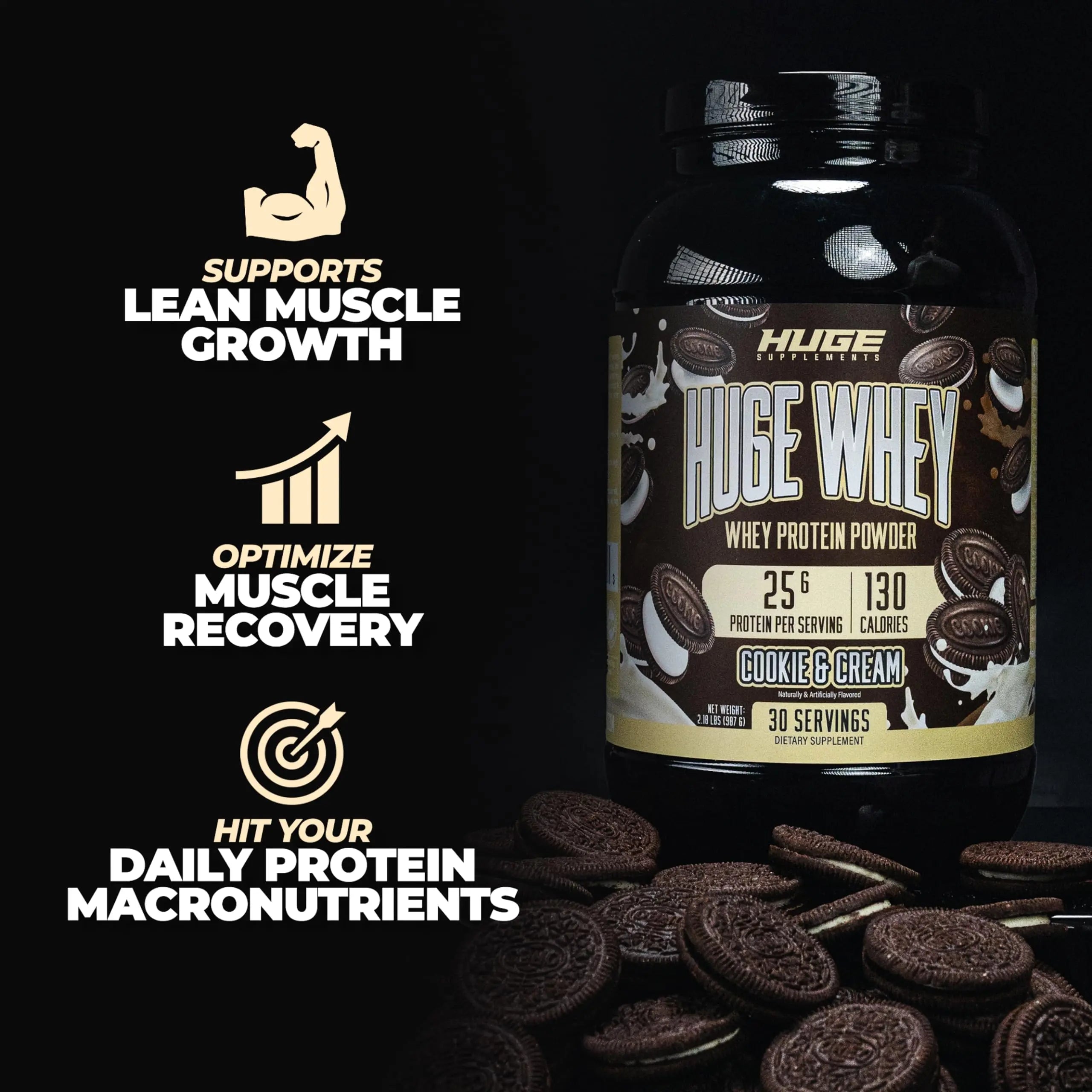 Huge Supplements Whey Protein Concentrate Powder, 25g Protein Per Serving, 5g BCAA Huge Supplements Au supplements