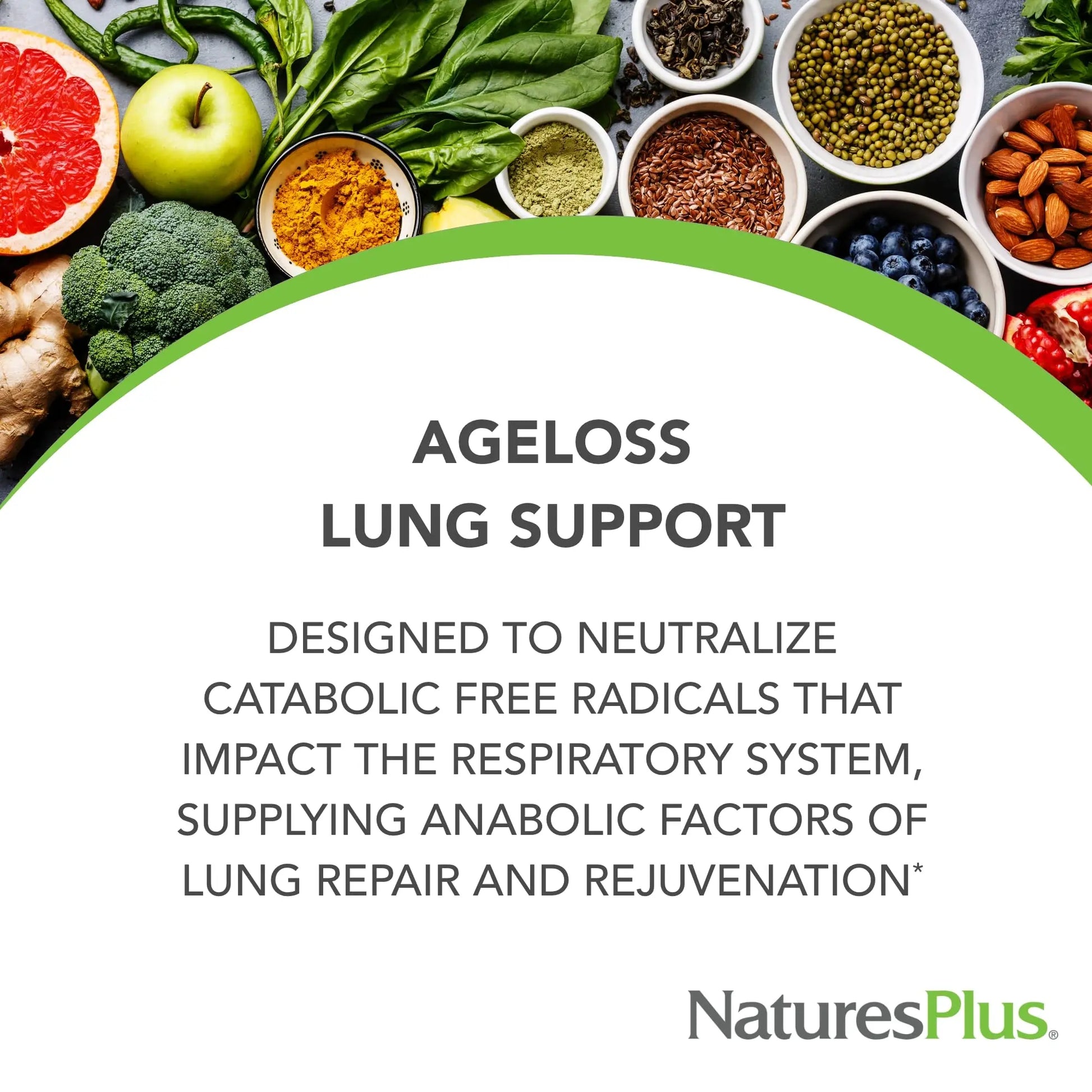 NaturesPlus AgeLoss Lung Support - 90 Capsules - Vegetarian, Gluten Free - 30 Servings NaturesPlus Au supplements