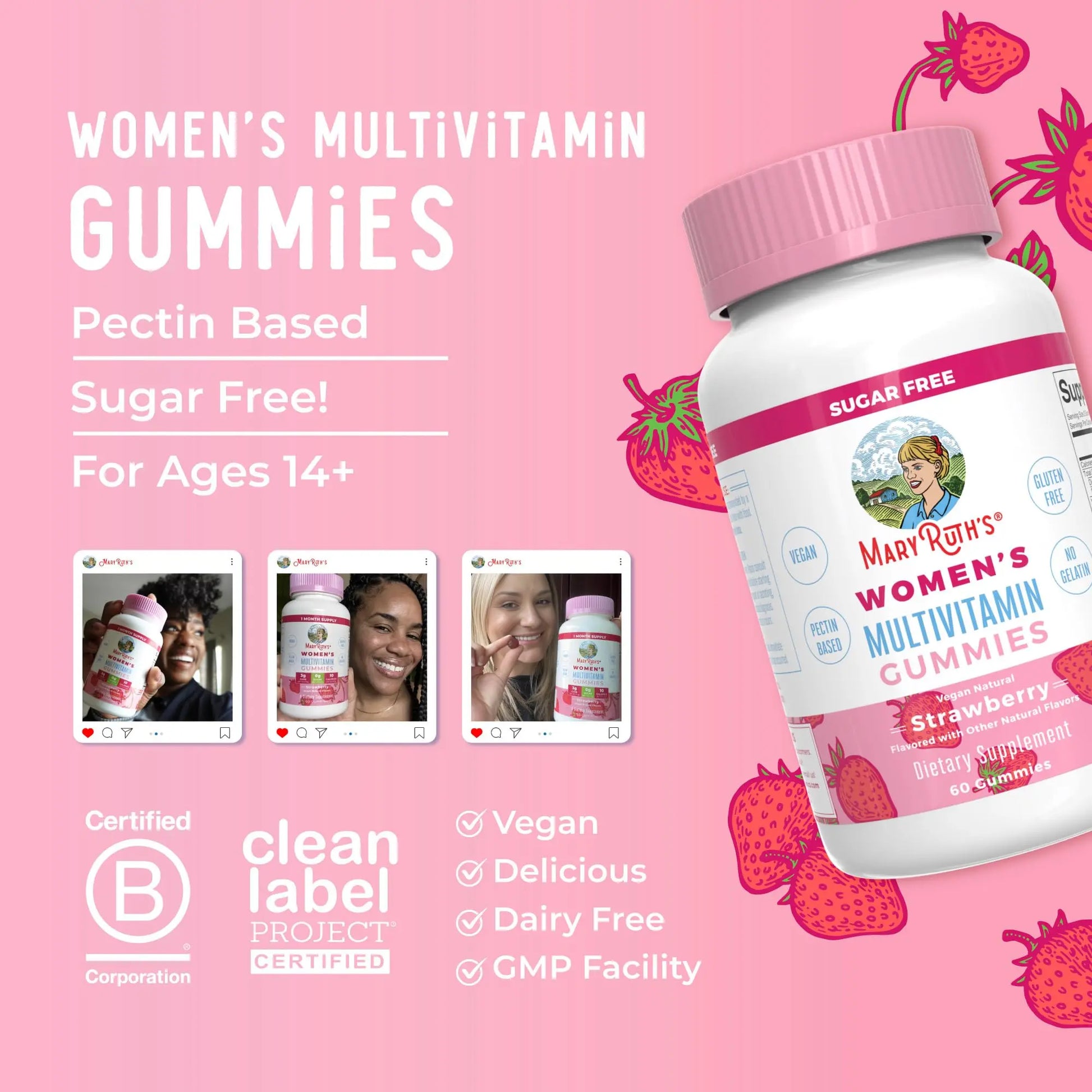 MaryRuth Organics Women's Immune Support Multivitamin Gummies | Ages 14+ | Skin Health | Gummy Vitamins for Women | Sugar-Free | Vegan | Non-GMO | 60 Count MARYRUTH'S Au supplements