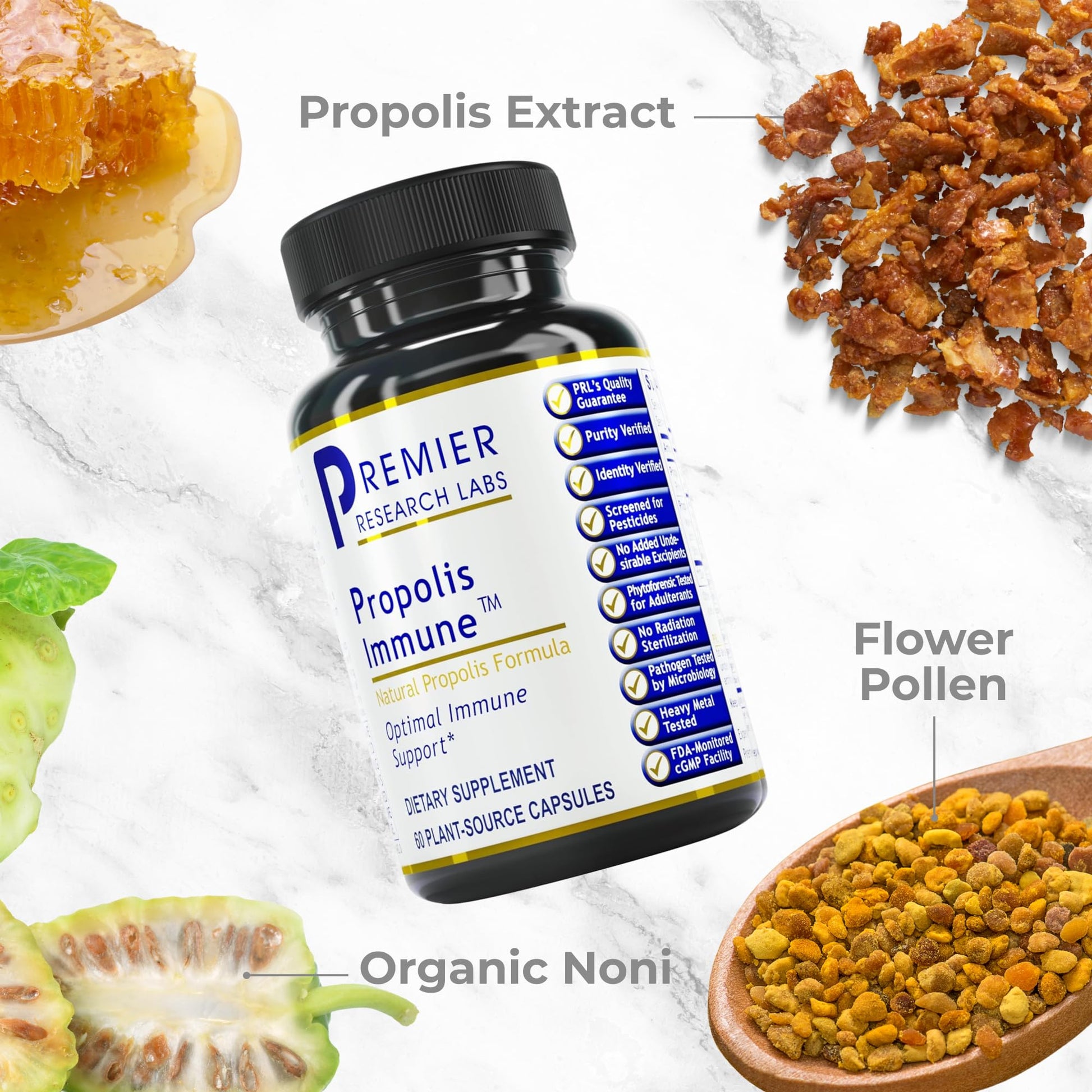 Premier Research Labs Propolis Immune - Bee Propolis Capsules, Bee Pollen Supplement, Propolis Extract Pills for Women & Men, Promotes Immune Health - 60 Vegetarian Capsules Premier Research Labs Au supplements