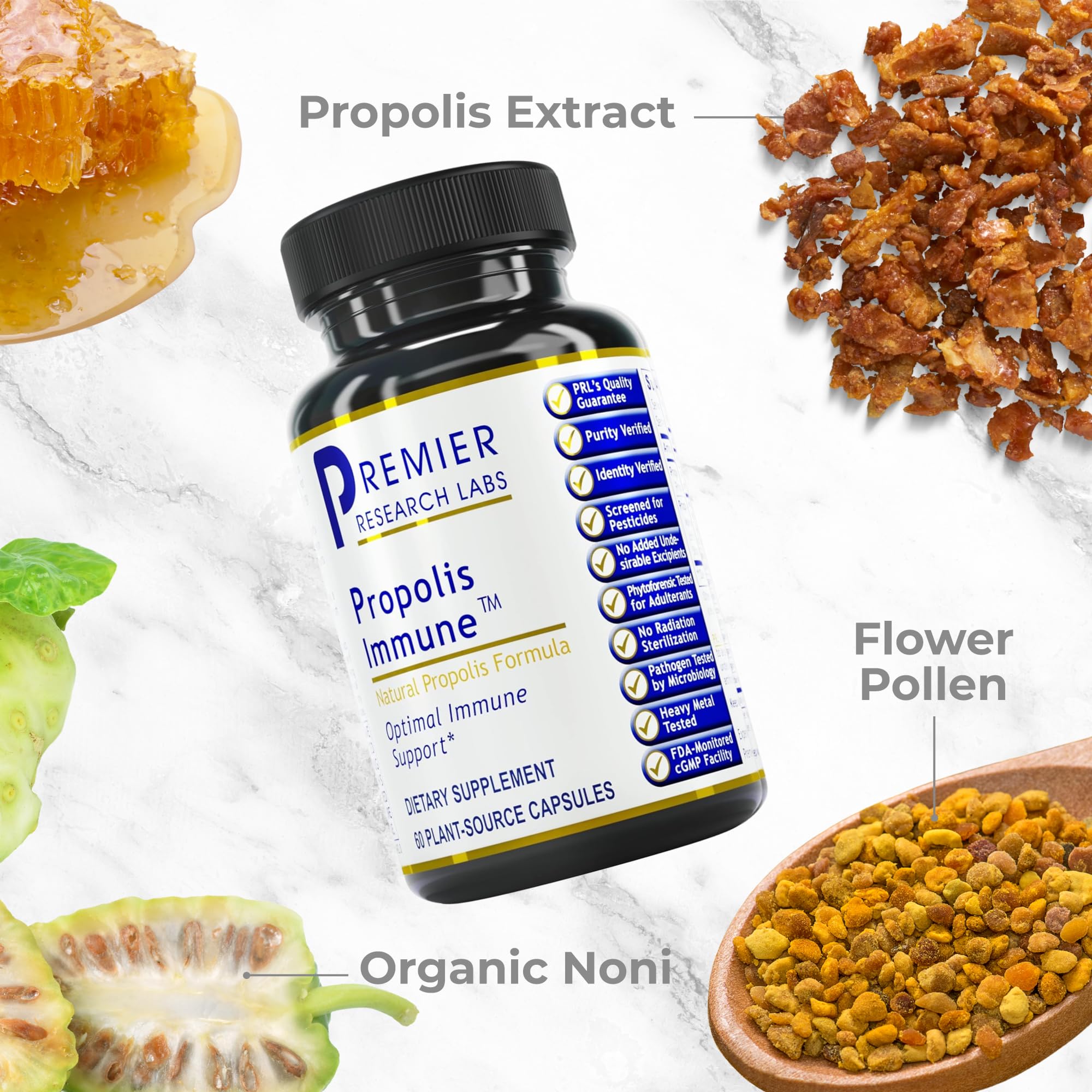 Premier Research Labs Propolis Immune - Bee Propolis Capsules, Bee Pollen Supplement, Propolis Extract Pills for Women & Men, Promotes Immune Health - 60 Vegetarian Capsules Premier Research Labs Au supplements