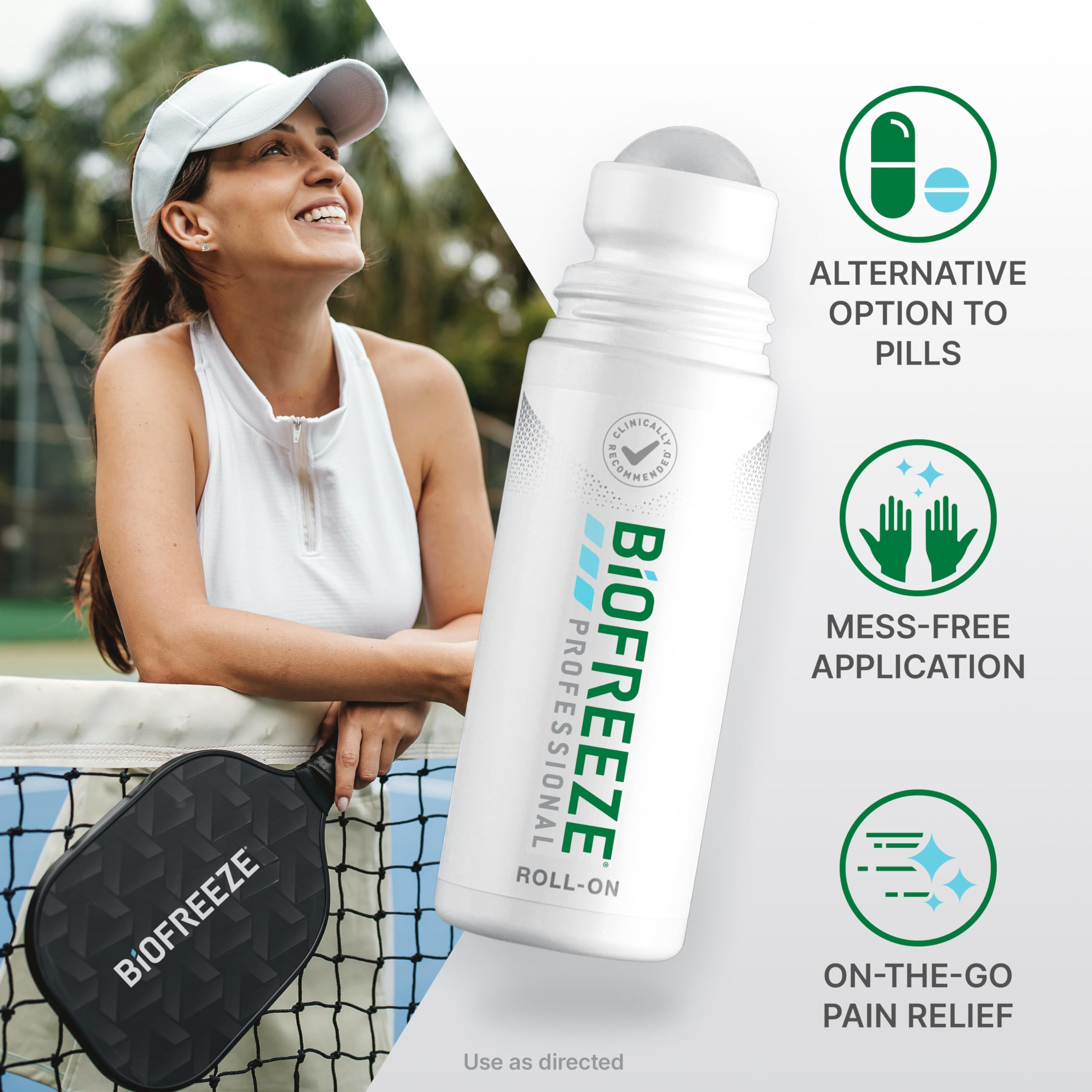 Biofreeze Professional Pain Relief Roll On, Travel Size Arthritis Discomfort Reliever, Fast Acting & Long Lasting Formula, Cooling Menthol Gel 3 Fl Oz (Pack of 3) Biofreeze Au supplements