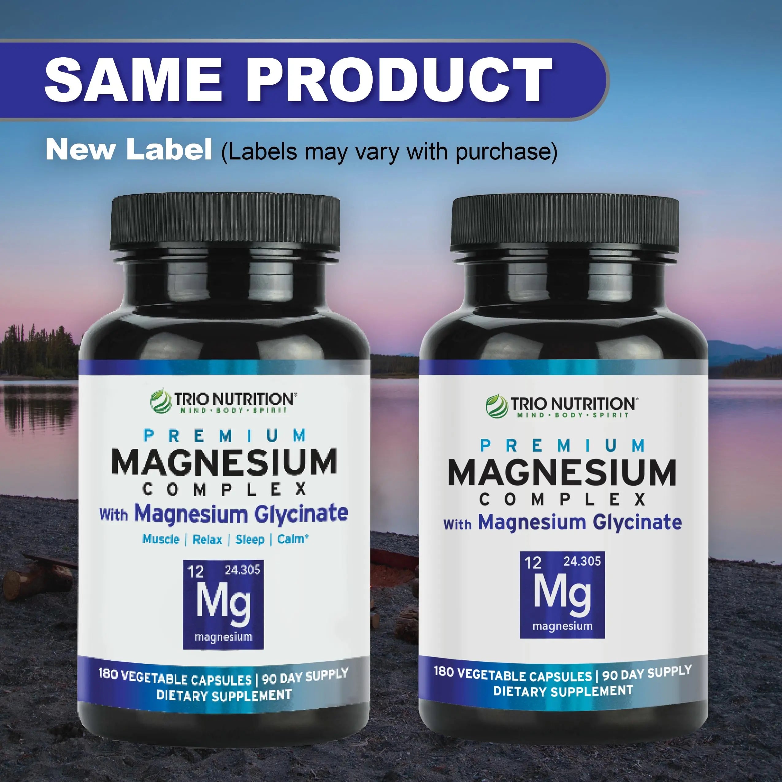 Trio Nutrition Magnesium Complex 90 Day Supply 420 mg | Natural Calm, Relax, Stress Relief, and Muscle Recovery |Magnesium Glycinate Supplement with Vitamin B6 for Rapid Absorption* TRIO NUTRITION Au supplements