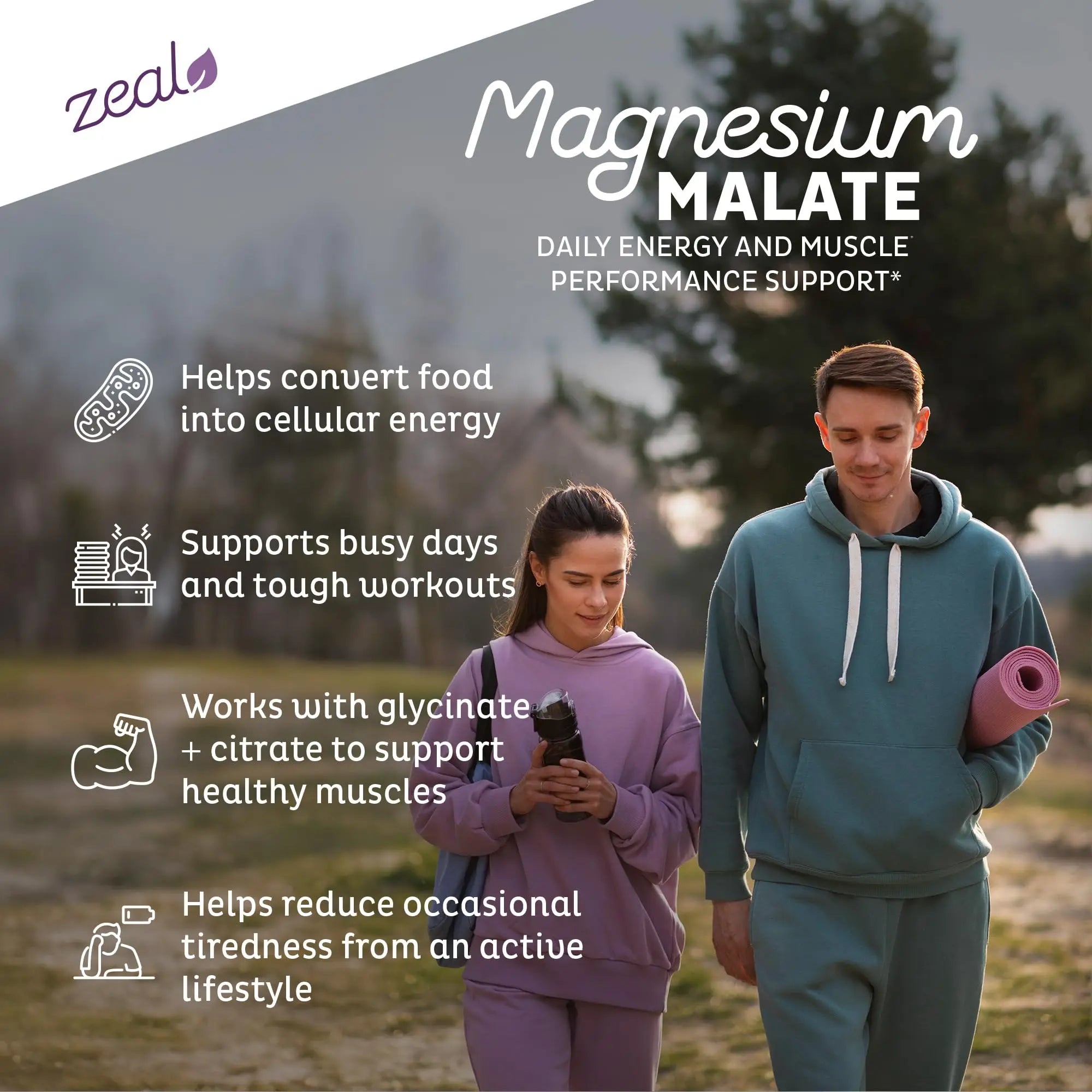 Zeal Naturals Triple Magnesium Complex Supplement - Glycinate, Malate, Citrate | 400mg, 180 Capsules | High Absorption Chelated Magnesium for Sleep, Mood, Muscle Recovery, Relaxation Zeal Naturals Au supplements