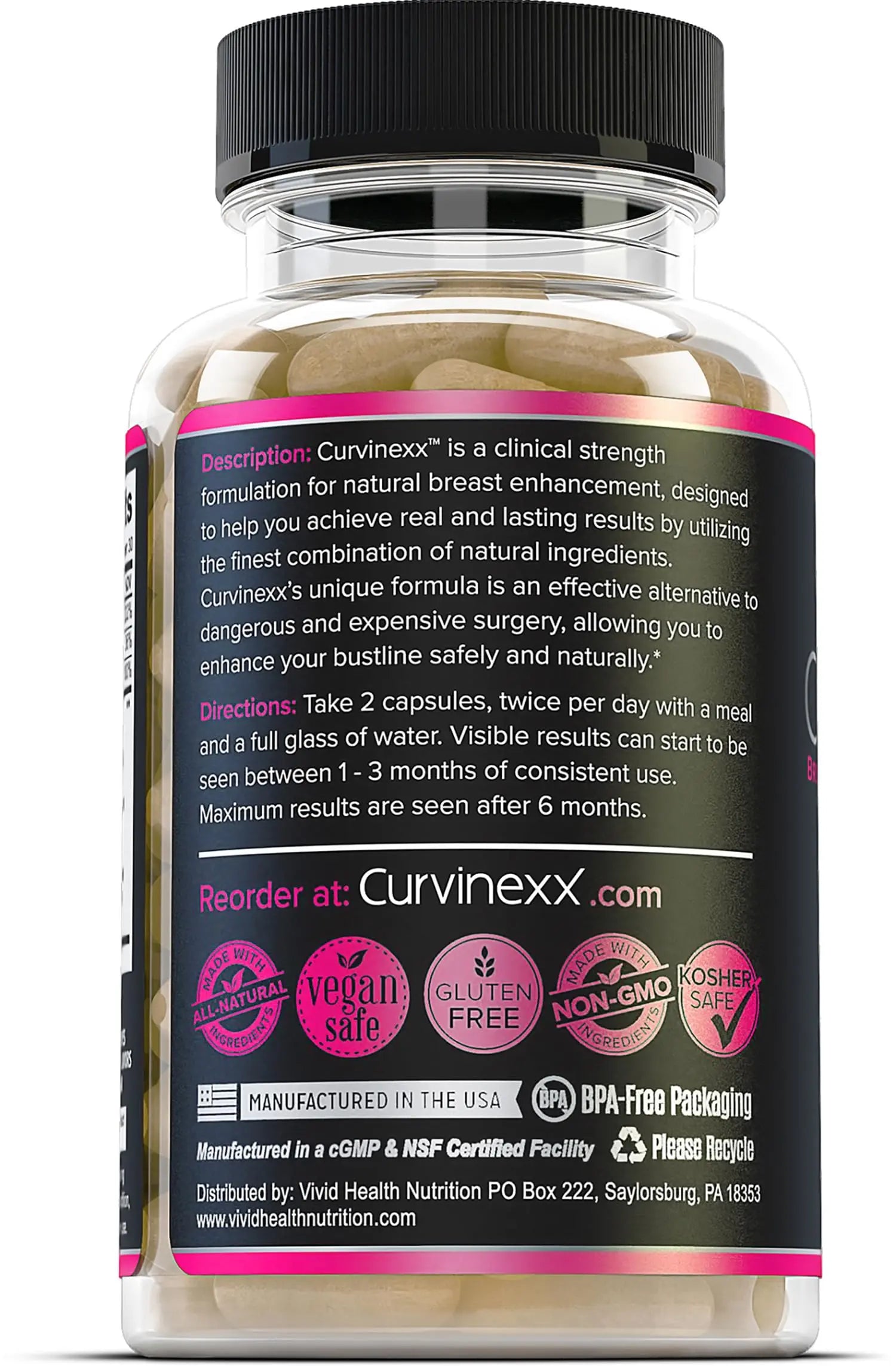 CURVINEXX (3 Bottles) - Natural Breast Toning and Firming Supplement. Lift, Firm and Enhance your Bust Naturally... Curvinexx Au supplements