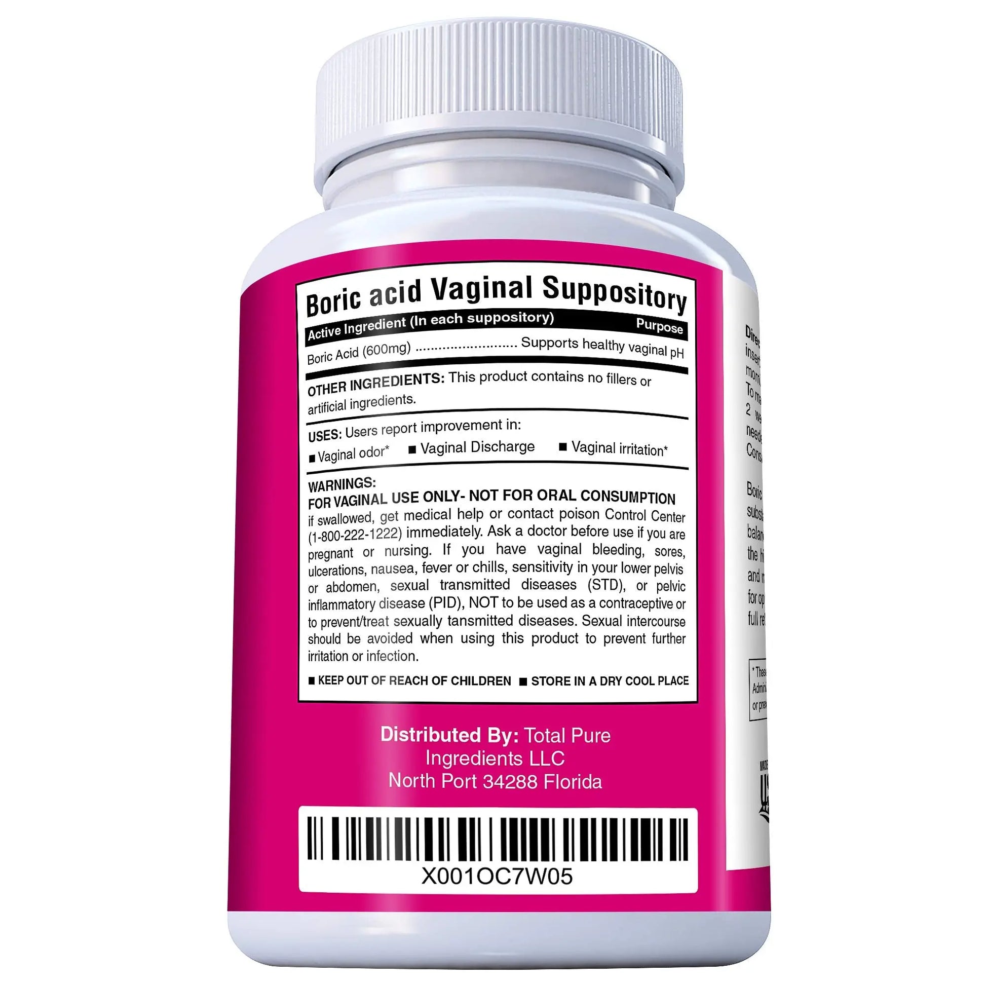 PURE PLANT HOME Boric Acid Suppositories Nature's Harmony 30 Count 600 mg 100% Pure Made in USA Nature's Harmony Au supplements