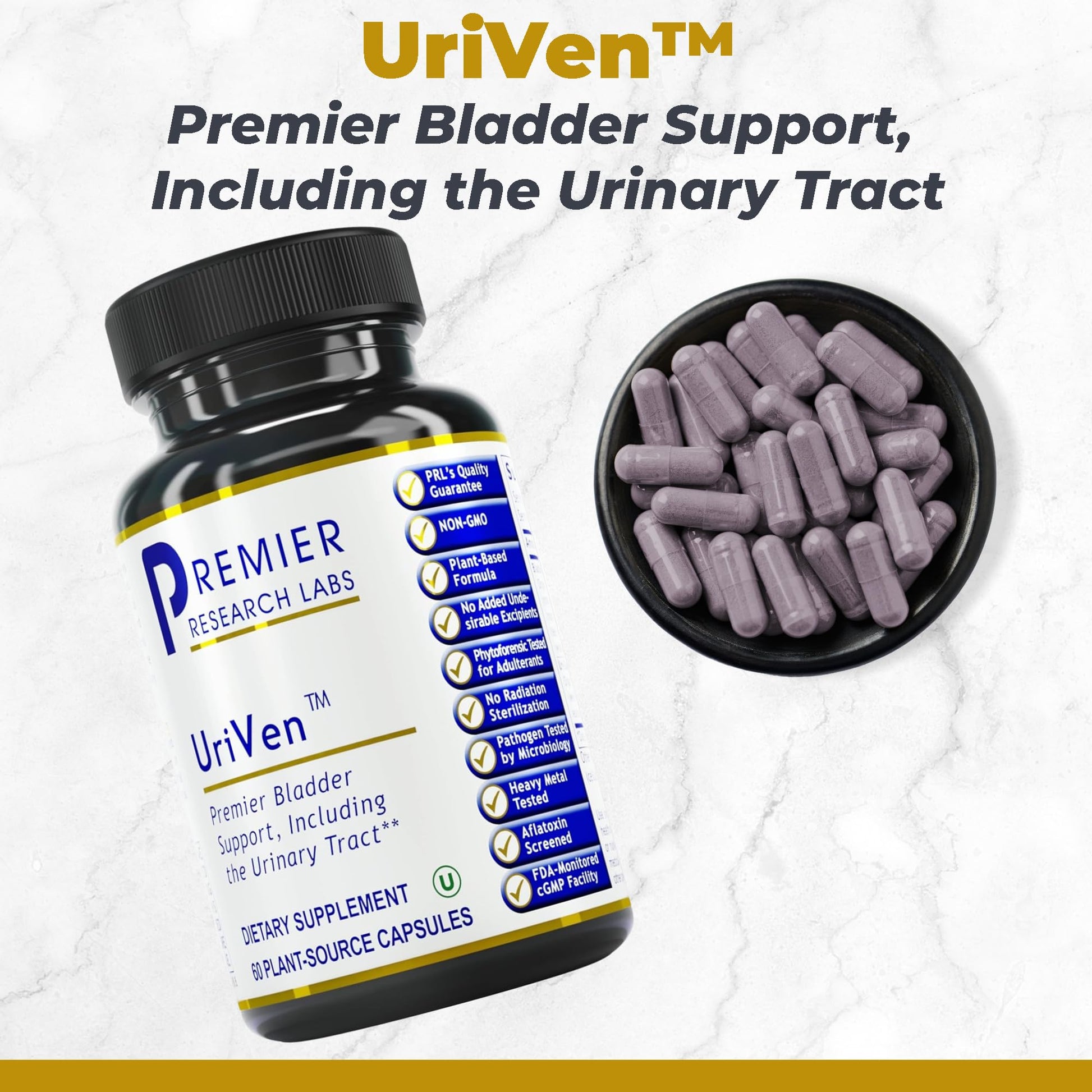 Premier Research Labs UriVen - Bladder Health Support for Women & Men, Cranberry Extract & Marshmallow Root, Urinary Relief, Bladder Relief, Bladder Control Supplement - 60 Vegetarian Capsules Premier Research Labs Au supplements