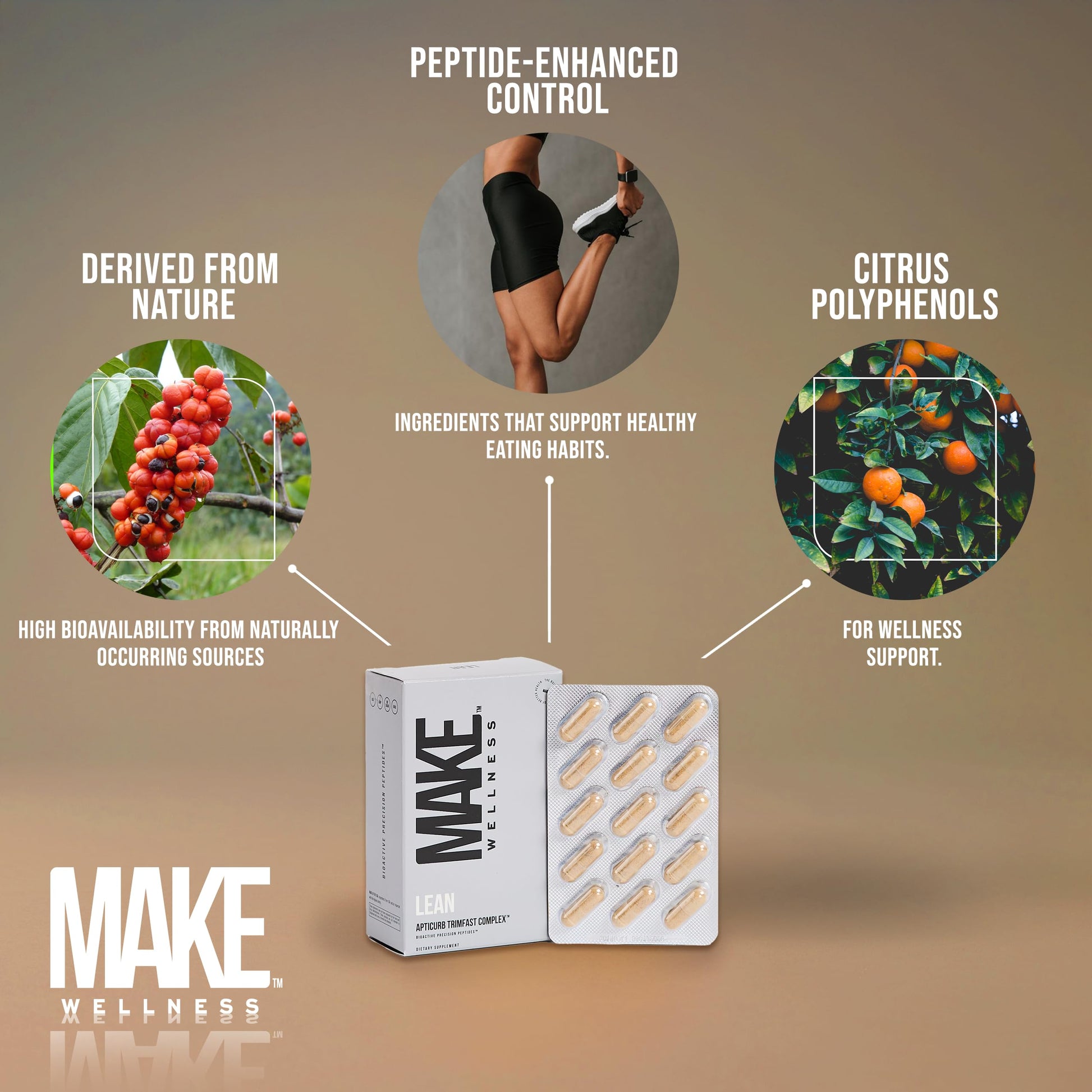 Make Wellness Lean Peptide Supplement | Supports Overall Wellness, Normal Muscle Health & Active Lifestyles | Bioactive Peptide Blend | Clean, Non-GMO Formula | 30 Servings for Daily Nutrition Make Wellness Au supplements