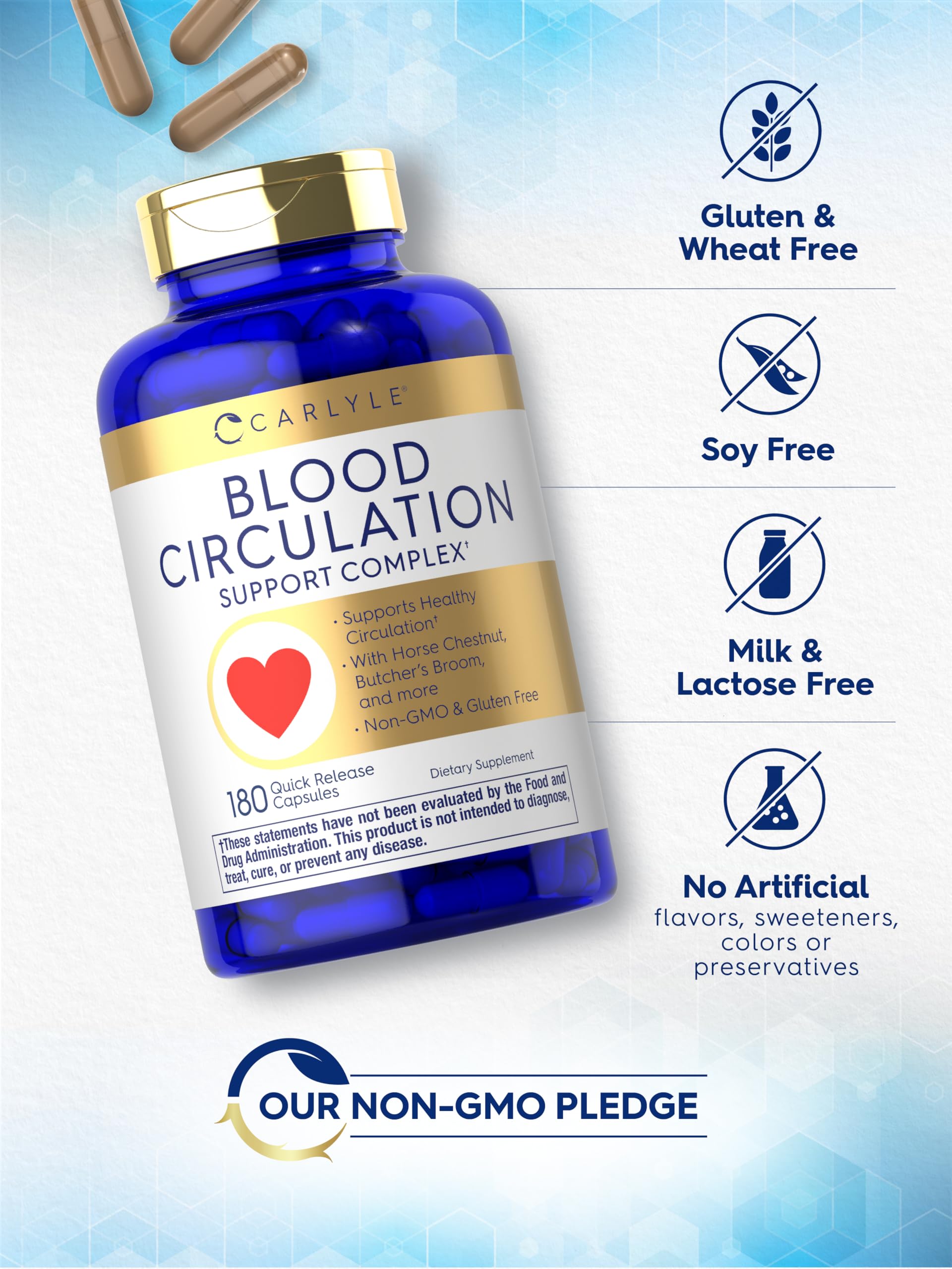 Carlyle Blood Circulation Supplement | 180 Capsules | Supports Healthy Circulation | Non-GMO, Gluten Free Carlyle Au supplements