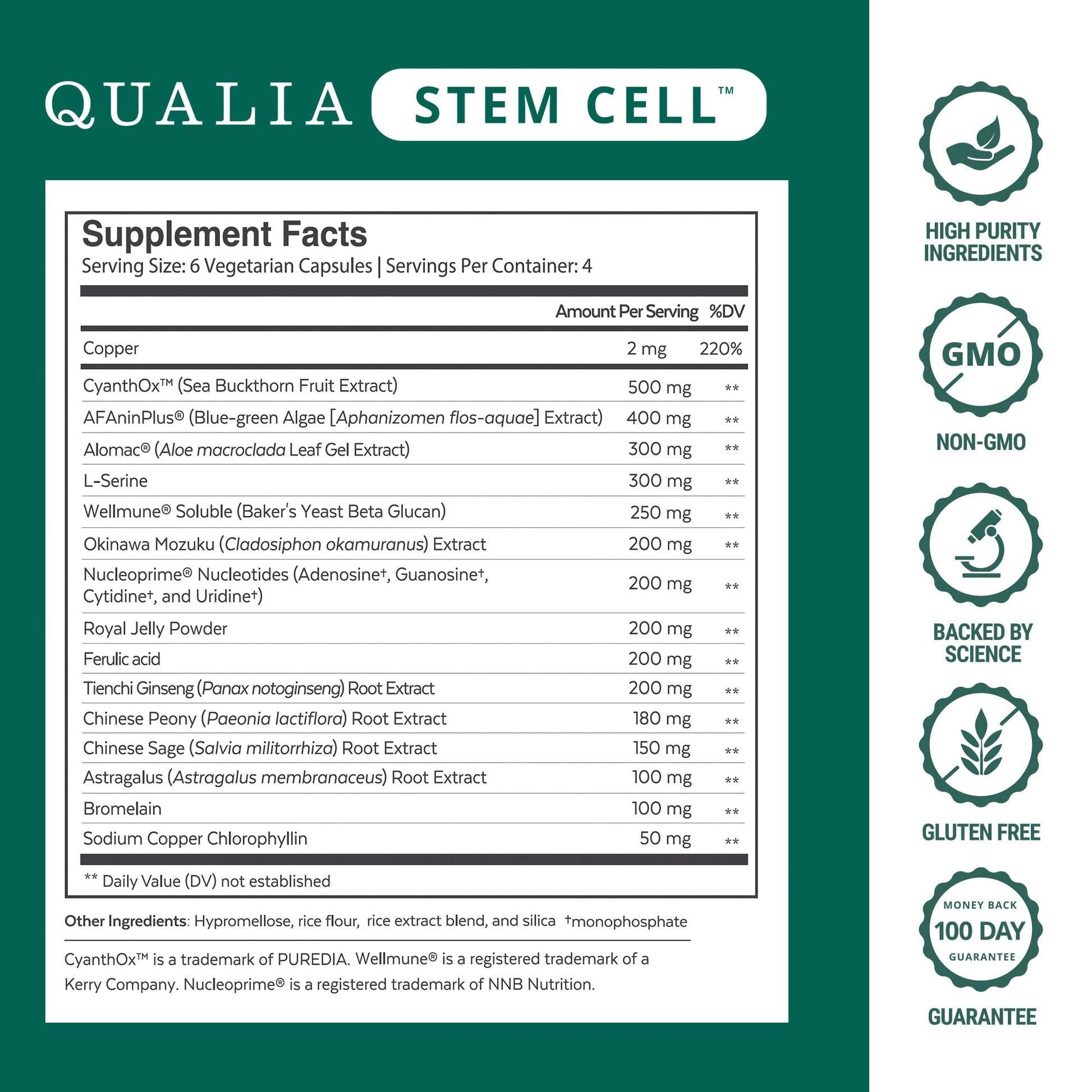 Qualia Stem Cell — Stem Cell Supplement Support with Royal Jelly, Astragalus & Sea Buckthorn | 16 Ingredients | 4 Days a Month | Helps Body Naturally heal* QUALIA LIFE SCIENCES Au supplements