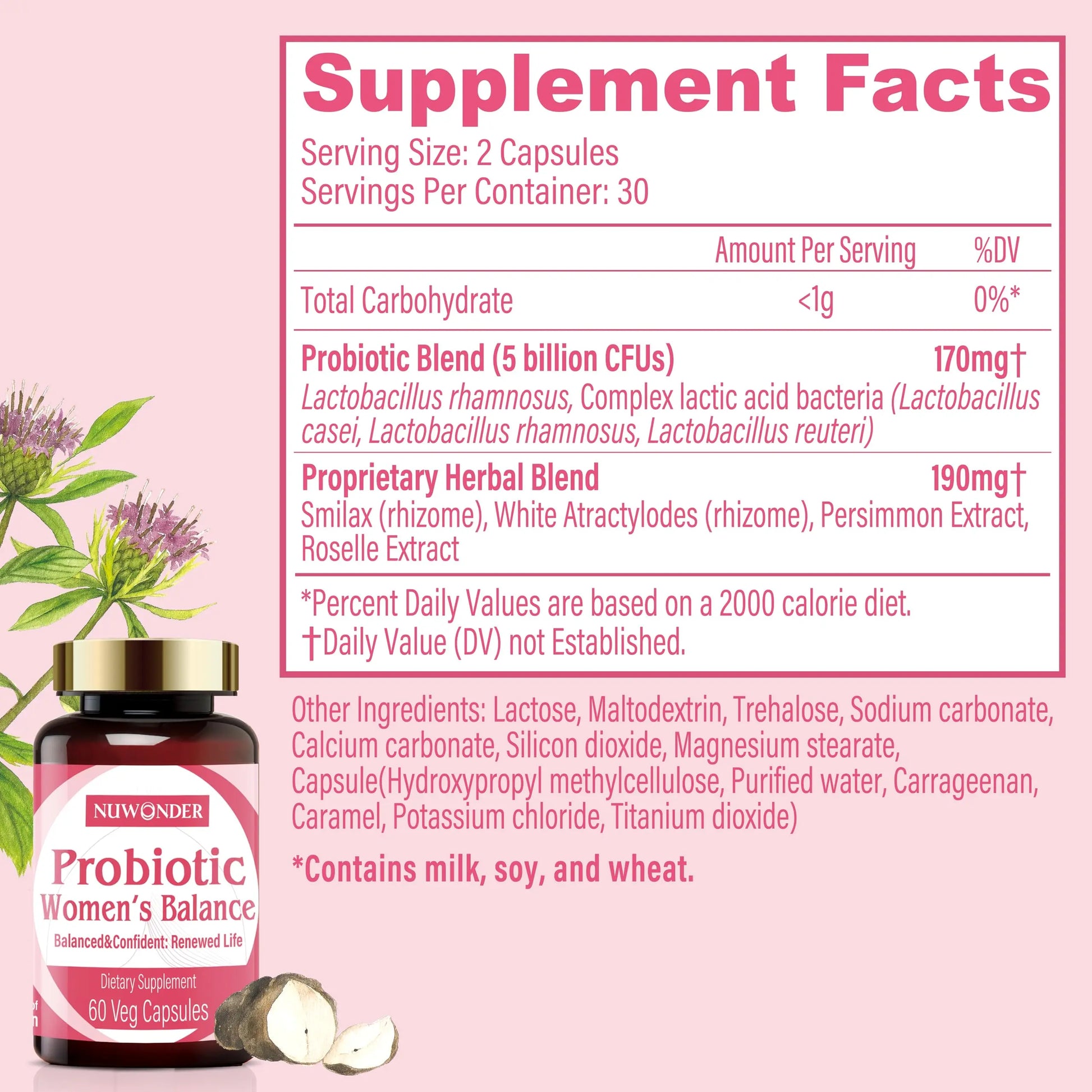 NUWONDER Women's probiotic - Natural Vaginal Support Supplement, Balanced & Confident NUWONDER Au supplements