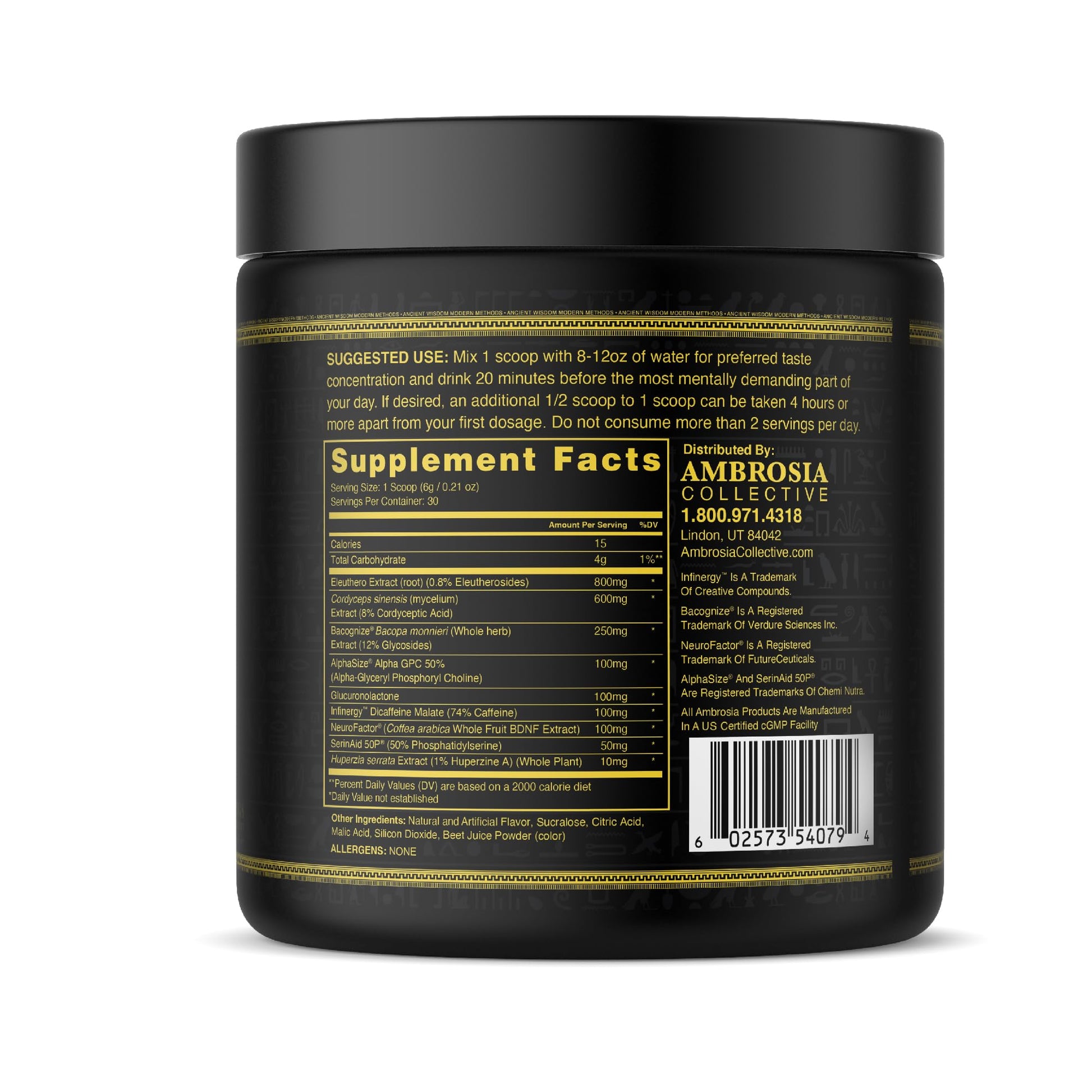Ambrosia Mental Jewels Nootropic Brain Supplement Powder | Alpha GPC, Bacopa & Phosphatidylserine | Memory, Focus & Concentration Support | 30 Servings | Cherry Limeade Ambrosia Au supplements