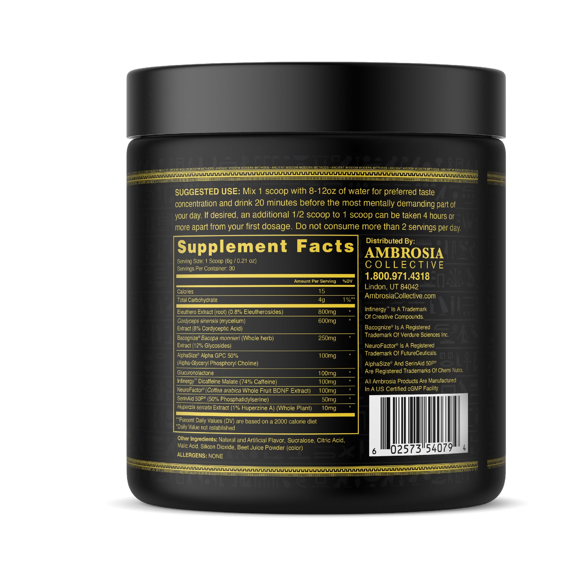 Ambrosia Mental Jewels Nootropic Brain Supplement Powder | Alpha GPC, Bacopa & Phosphatidylserine | Memory, Focus & Concentration Support | 30 Servings | Cherry Limeade Ambrosia Au supplements