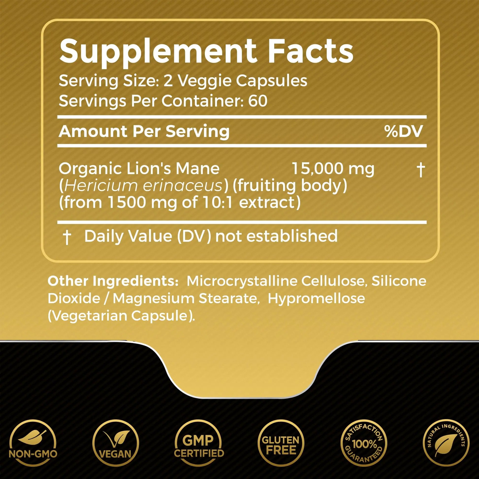 Lions Mane Supplement Capsules - 120 Count - Mushroom Supplement, Brain Supplements WELLNESS LABSRX Au supplements