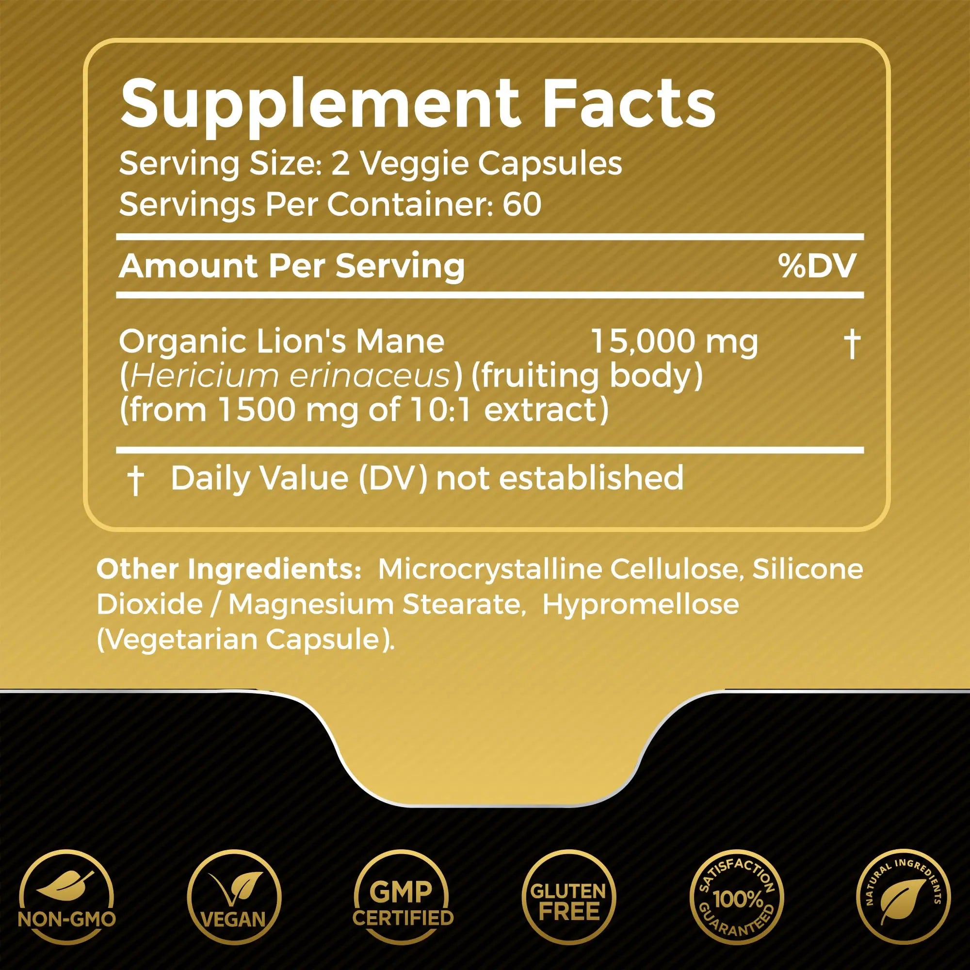 Lions Mane Supplement Capsules - 120 Count - Mushroom Supplement, Brain Supplements WELLNESS LABSRX Au supplements