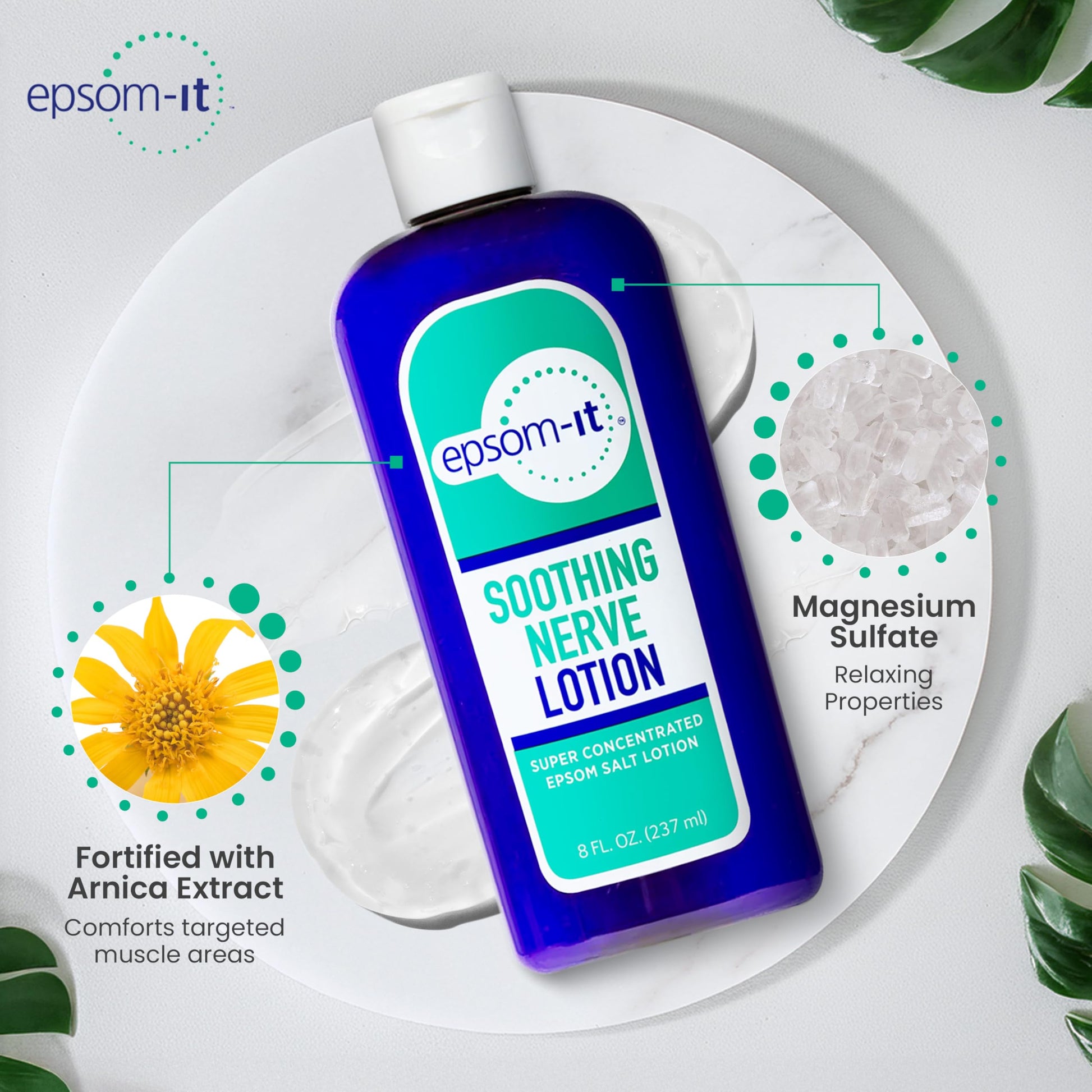 Epsom-It Soothing Nerve Lotion - Epsom Salt Magnesium Lotion, Topical Magnesium Cream with Capsaicin & Arnica to Provide Comfort for Legs, Knee and Feet, 8.0 oz., 2-Pack EPSOM-IT Au supplements