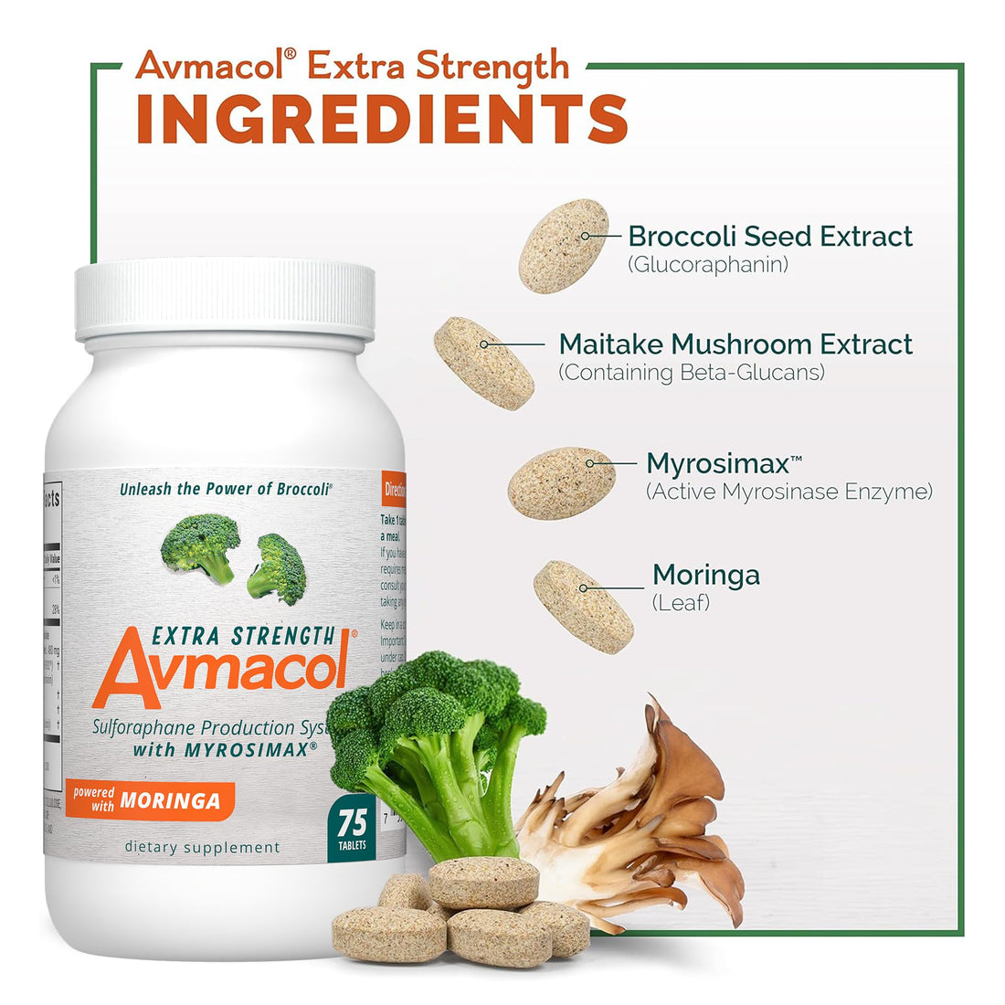 Nutramax Laboratories Avmacol Extra Strength #1 Researched Sulforaphane-Producing Brand for Detoxification with Glucoraphanin and Active Myrosinase,