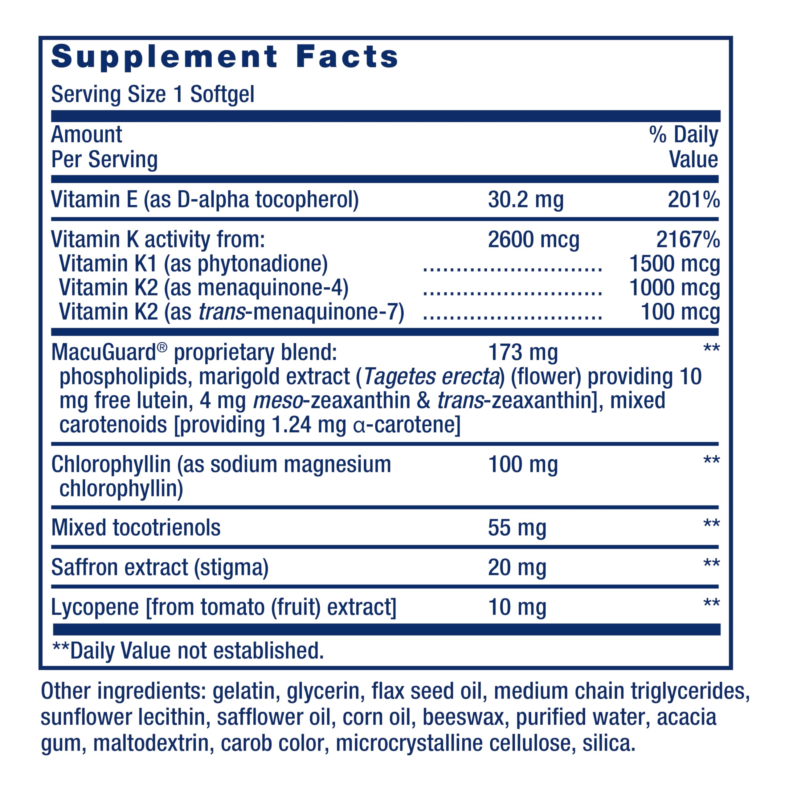 Life Extension Once-Daily Health Booster, Vitamins E, K1 & K2, phospholipids, Fat-Soluble nutrients for Eye Health, Bone Health, Heart Health, Gluten-Free, 1 Daily, Non-GMO, 30 softgels Life Extension Au supplements