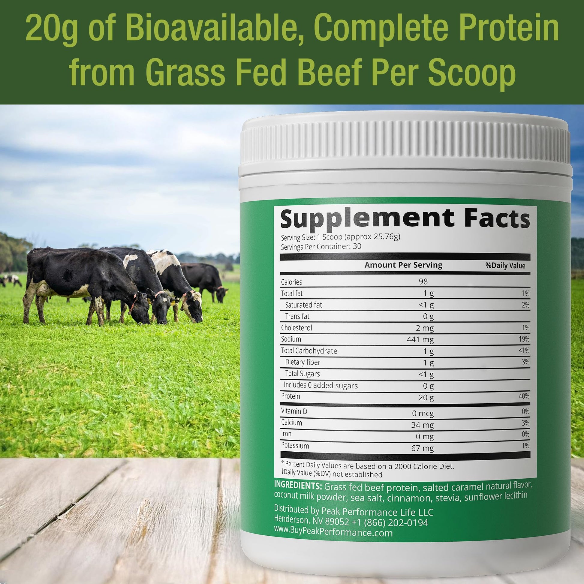 Grass Fed Beef Protein Powder - Lactose Free Great Tasting Beef Protein Isolate. Complete Animal Based Non Dairy Paleo Carnivore Supplement for Prime Muscle Building. No Whey. Salted Caramel Flavor Peak Performance Au supplements