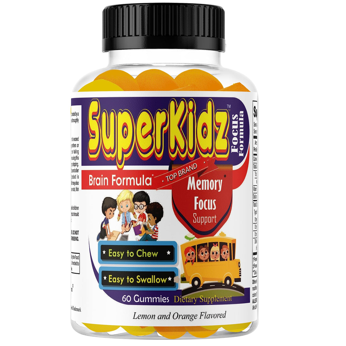 Superkids Focus Gummies for Kids, Omega 3 Gummy Kids Focus and Attention Supplements, Teen Brain Focus Vitamins, Non-GMO Gummy Vitamins, Tasty Lemon & Orange, 60 Count Celebrity LifeStyle Product Au supplements