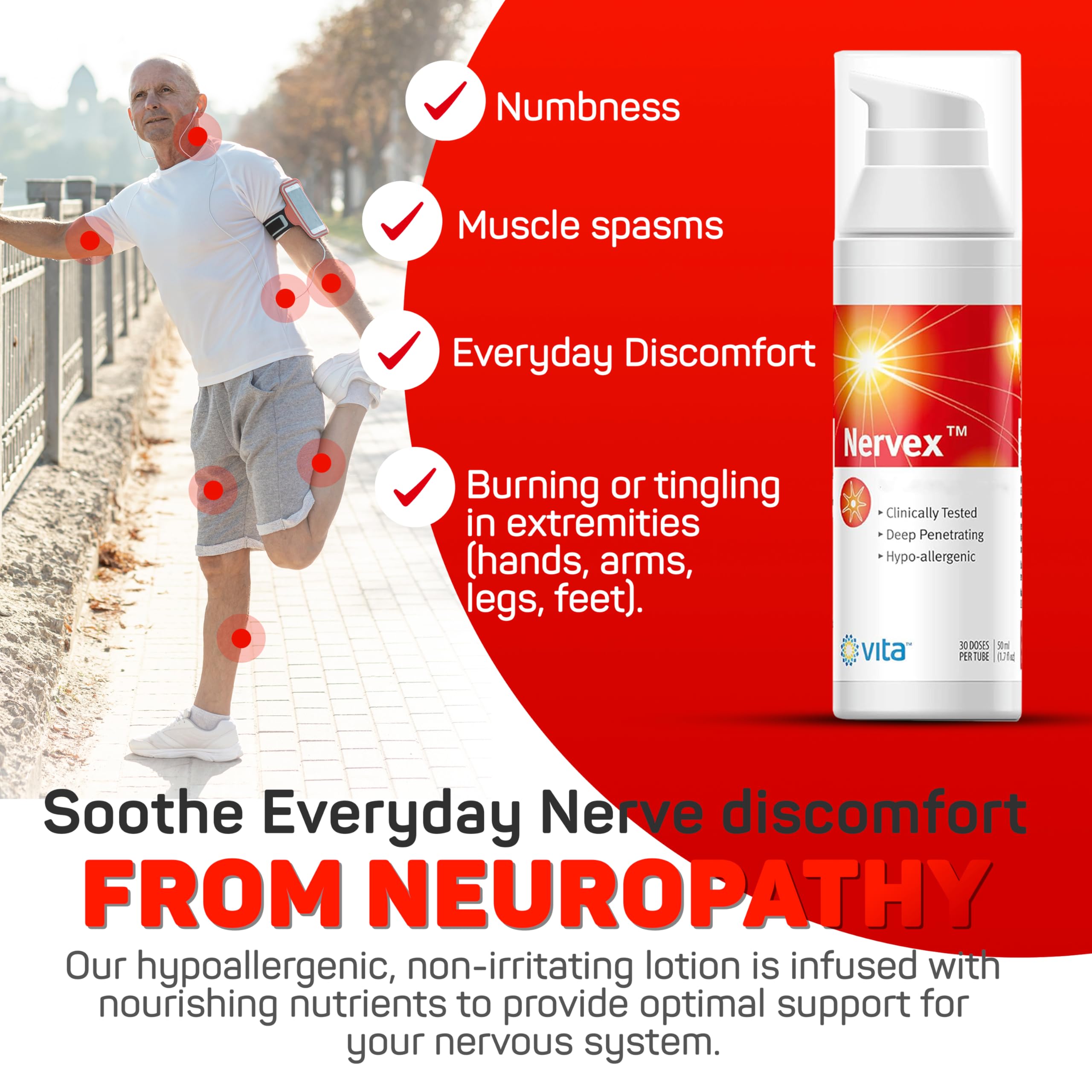 Vita Sciences Nervex Powerful Neuropathy Cream: Advanced Natural Relief for Peripheral Neuropathy, Fibromyalgia, and Fast Comfort Treatment for Feet, Hands, Legs, and Toes Vita Sciences Au supplements