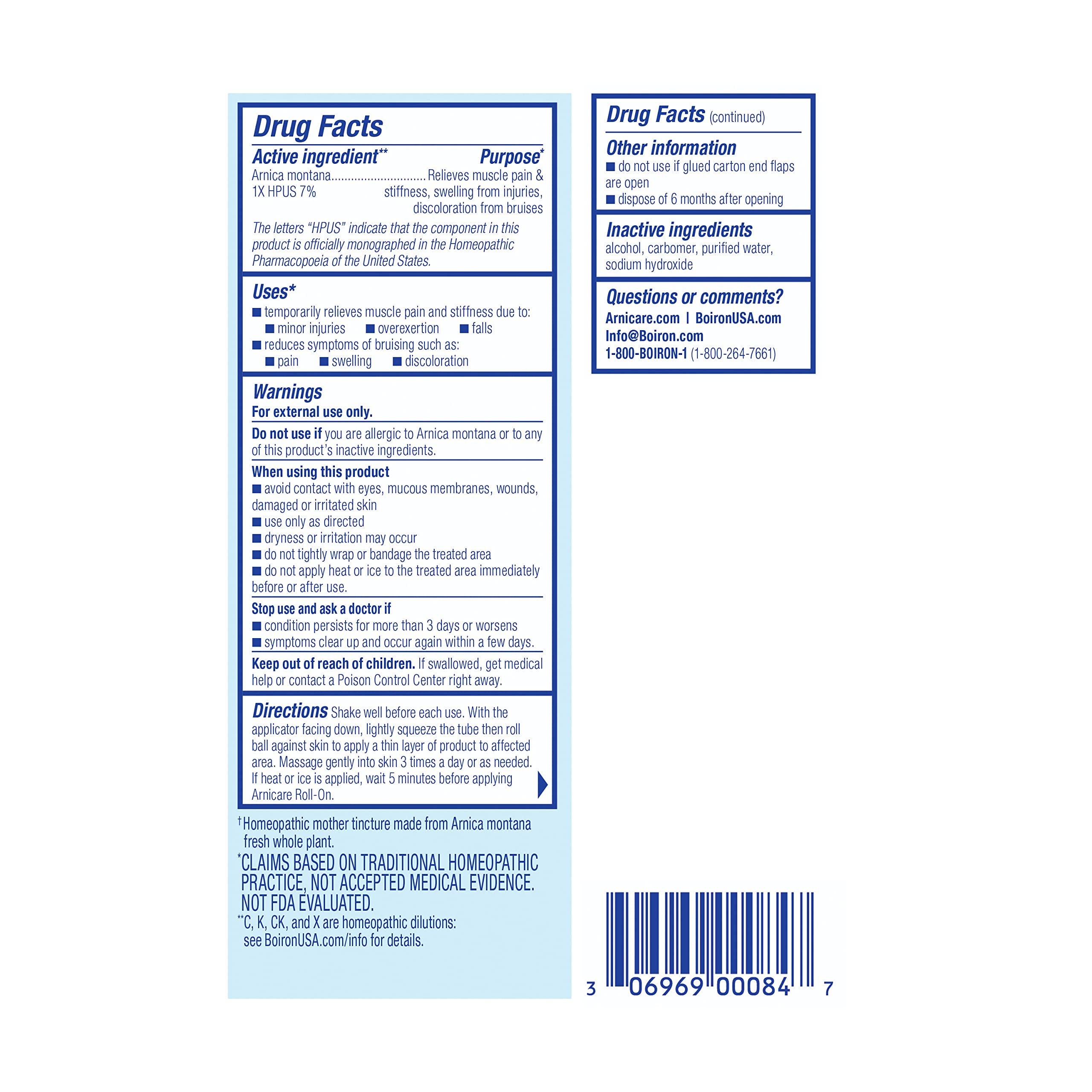 Boiron Arnicare Roll-on gel, for bruising, pain, stiffness, aches, Homeopathic Medicine for Pain Relief, 1.5 Ounce (Pack of 1) Boiron Au supplements