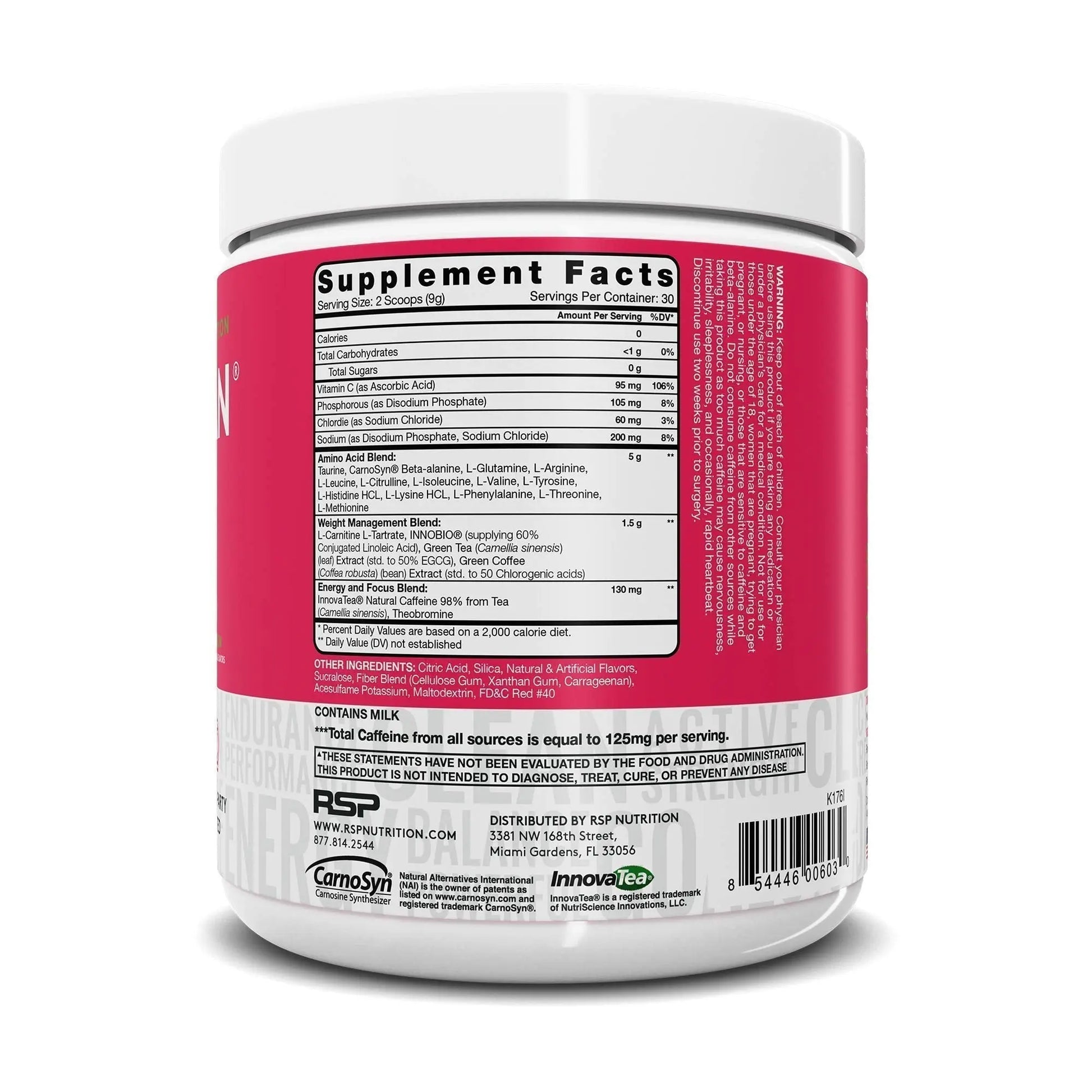 RSP NUTRITION AminoLean Pre Workout Energy (Watermelon 30 Servings) with TrueFit RSP NUTRITION Au supplements