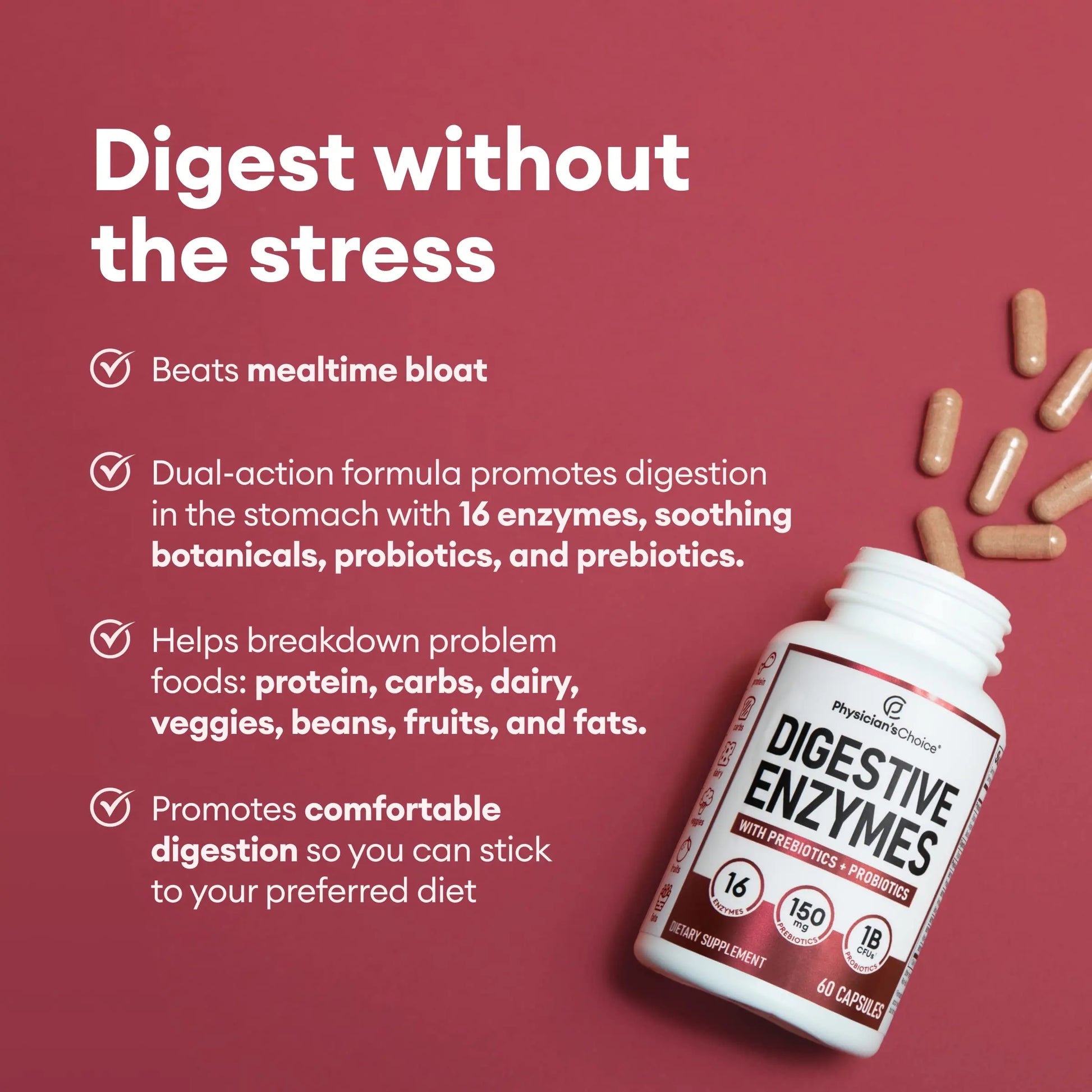 Physician's CHOICE Digestive Enzymes - Multi Enzymes, Bromelain, Organic Prebiotics Physician's CHOICE Au supplements