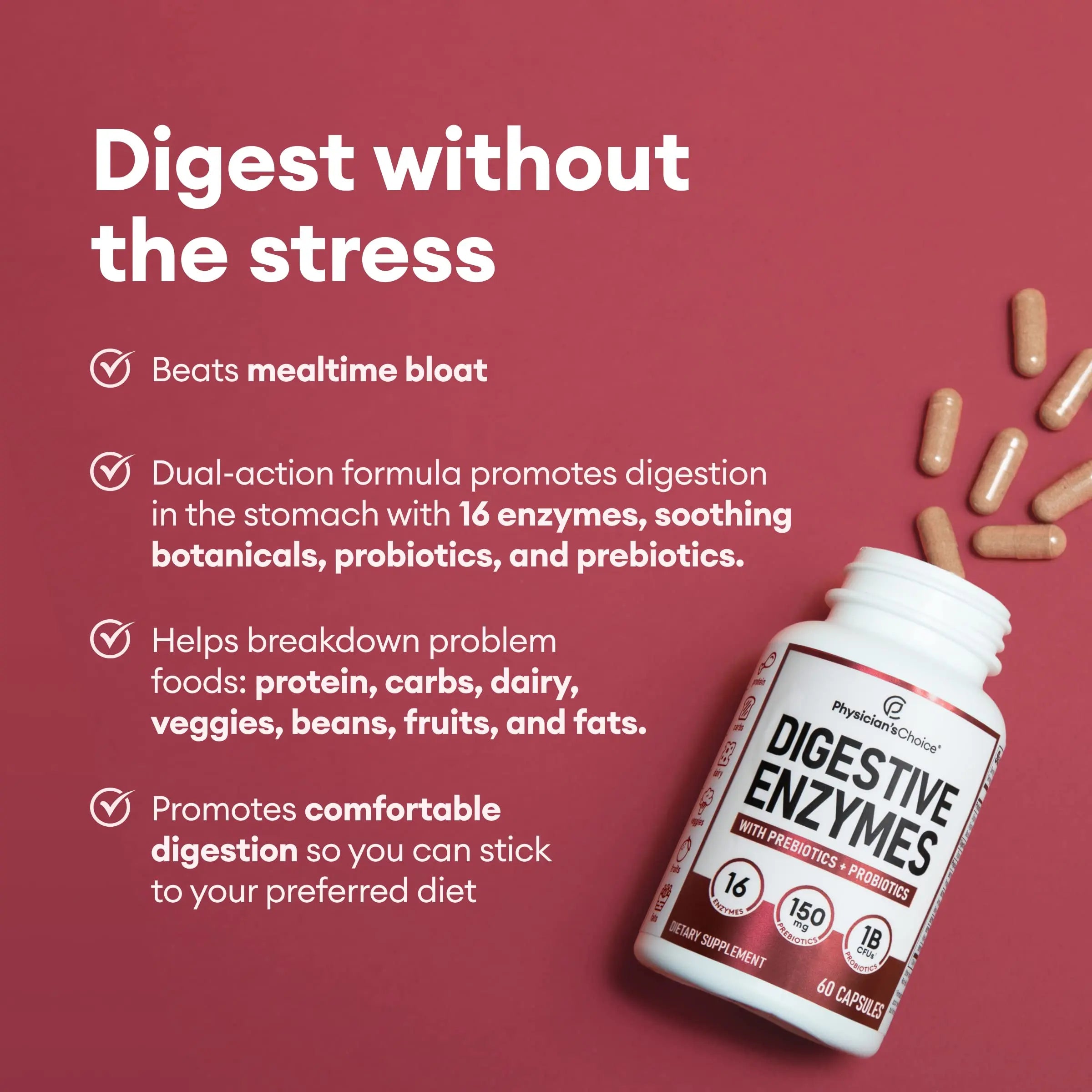 Physician's CHOICE Digestive Enzymes - Multi Enzymes, Organic Prebiotics & Probiotics Physician's CHOICE Au supplements