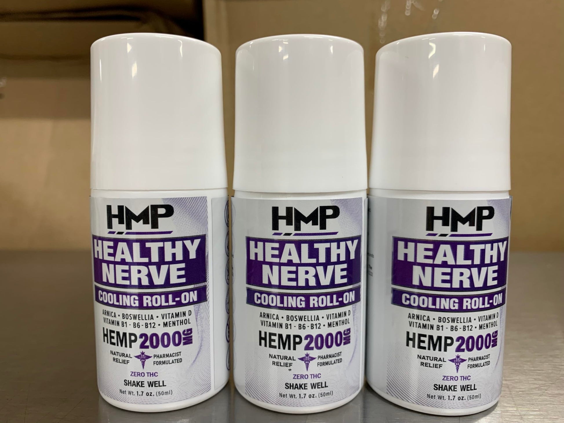 HMP Nerve Roll-On for Feet, Hands, Legs, Toes, Back 2000MG Hemp with Menthol & Arnica, Soothing Cooling Formula, Made in USA, 50ml (1 Pack) HMP BRANDS Au supplements