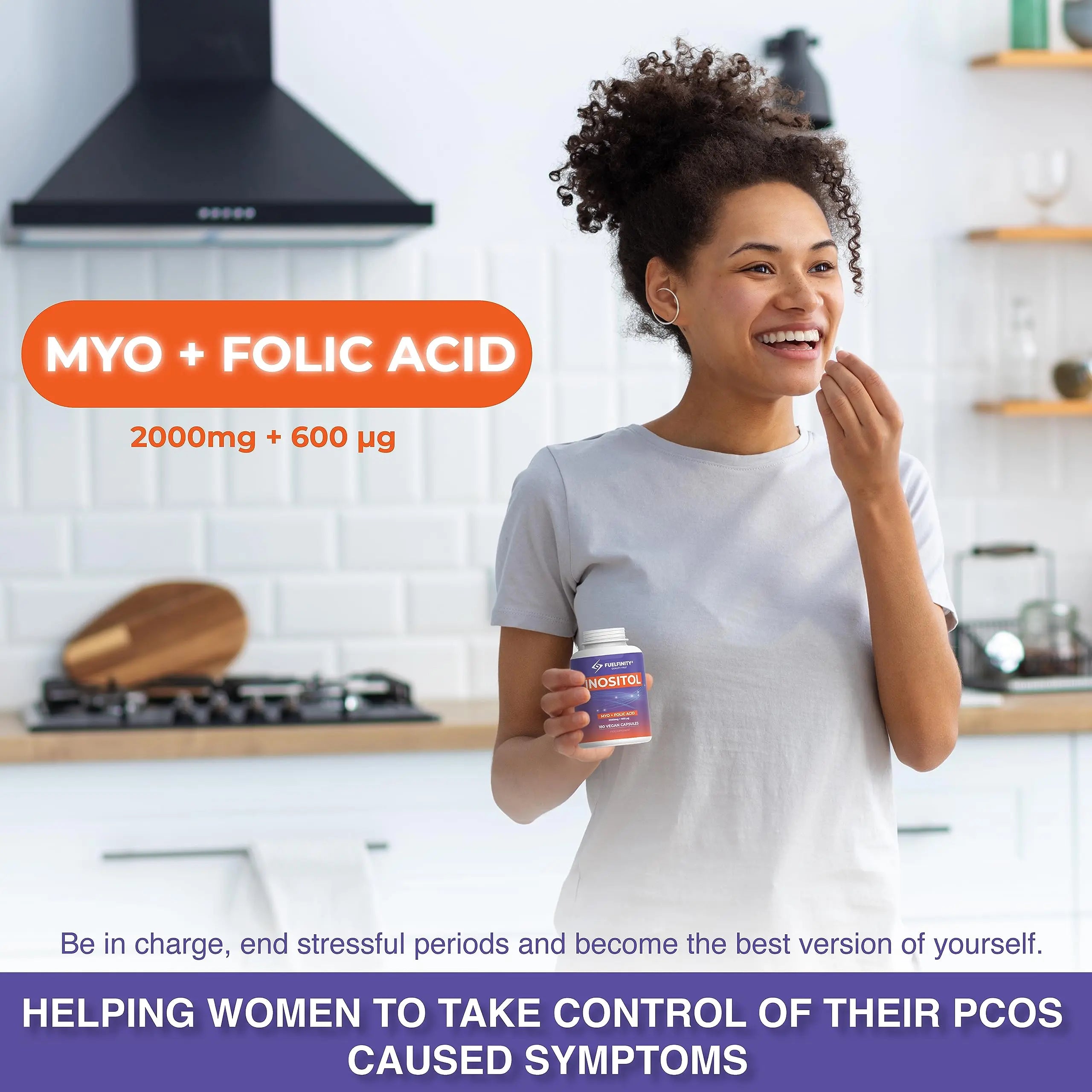 Myo-Inositol & Folic Acid | 2000mg Inositol | 180 Capsules | PCOS and Fertility Supplement FuelFinity Au supplements