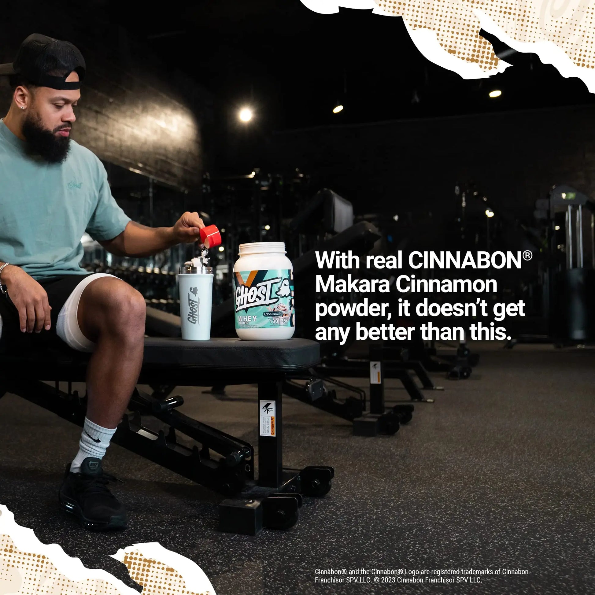 GHOST Whey Protein Powder, Cinnabon - 2LB Tub, 25G of Protein - Cinnamon Roll Flavore GHOST Au supplements