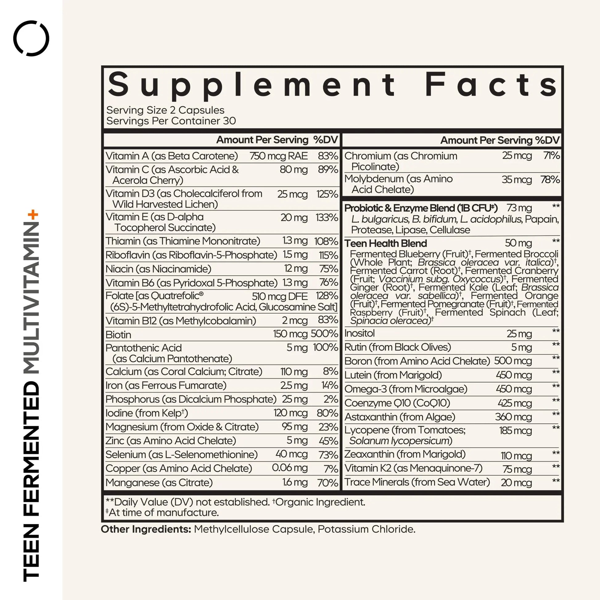 Codeage Teen Multivitamin Supplement – Daily Vitamins and Minerals for Teen Boys and Girls – Organic Whole Food Formula Codeage Au supplements